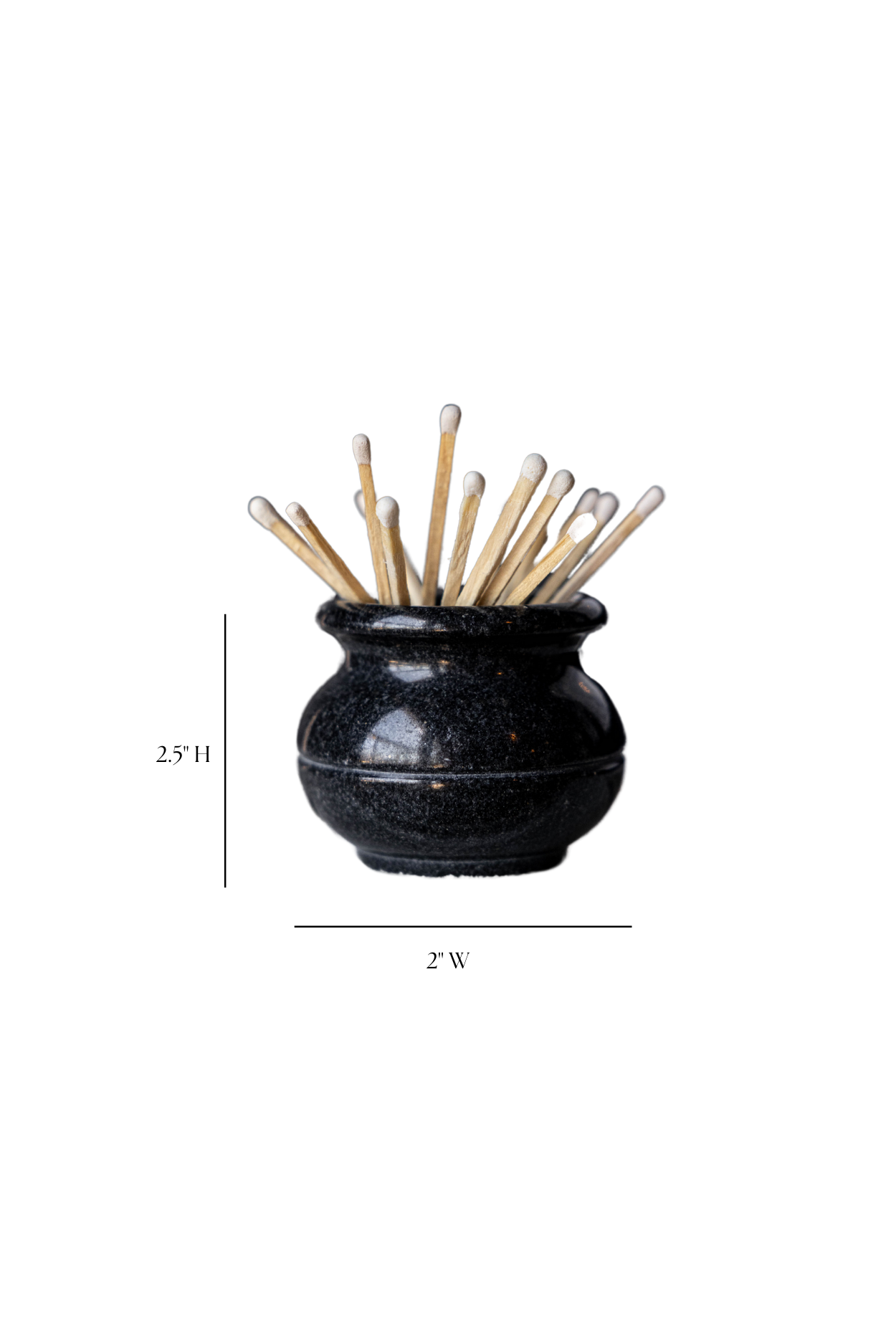 Black Marble Match Holder | By Luxe B Co.