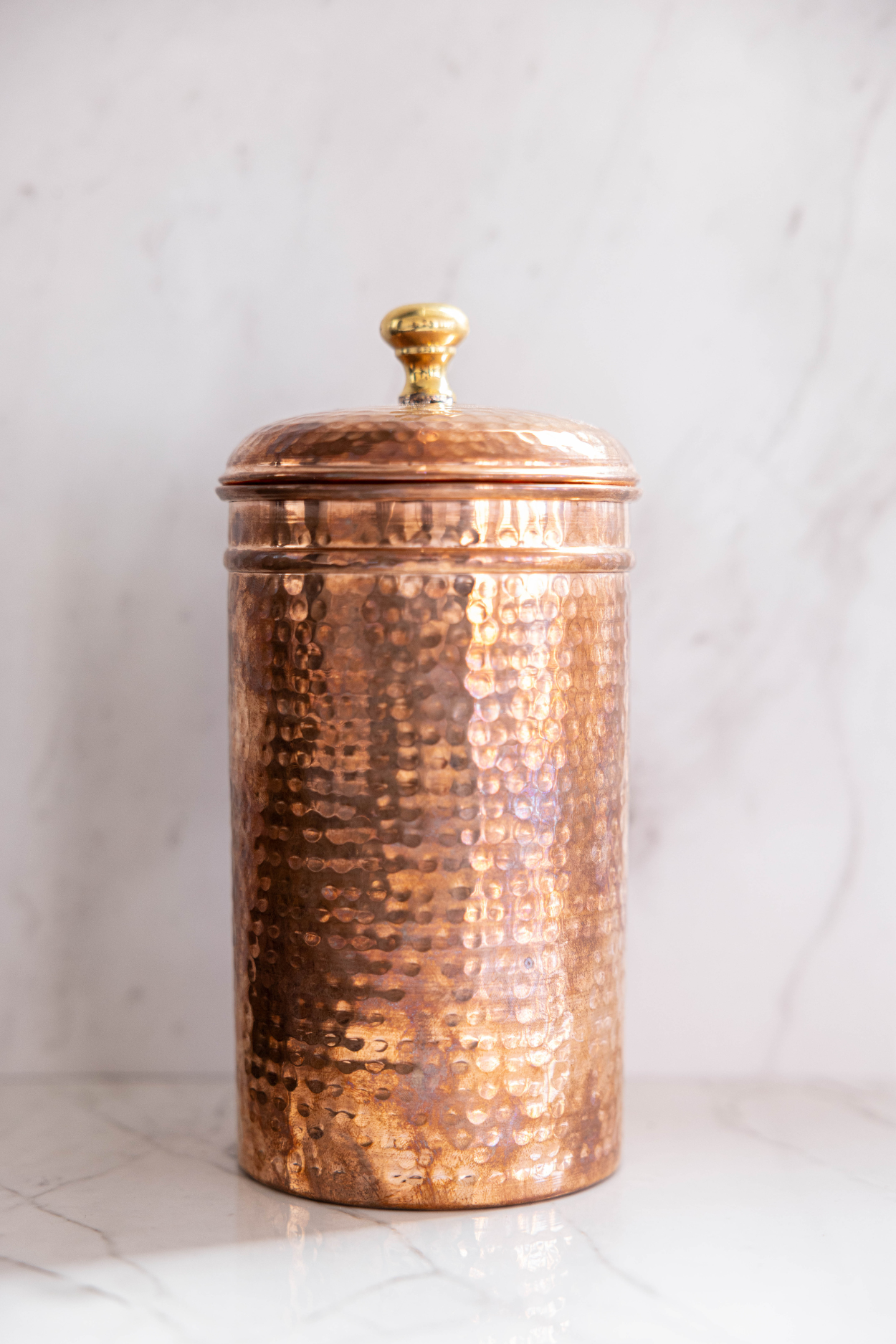 Copper Hammered Canister | By Luxe B Co.