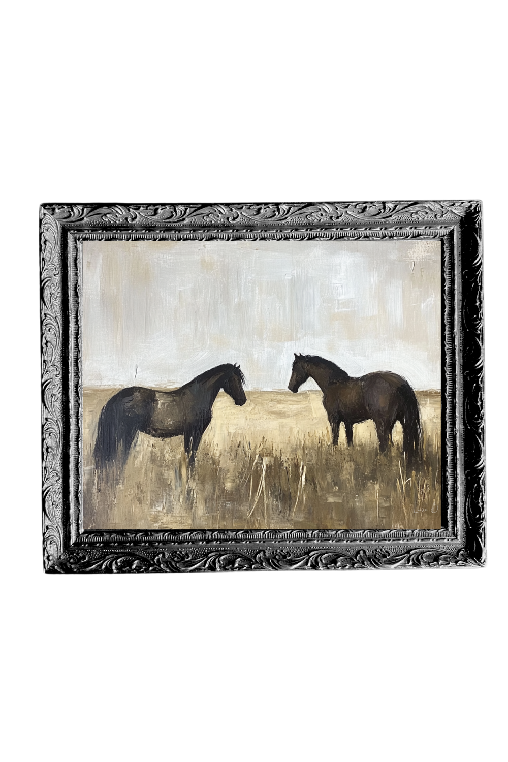Black Stallions | French Black Mould Framed Art