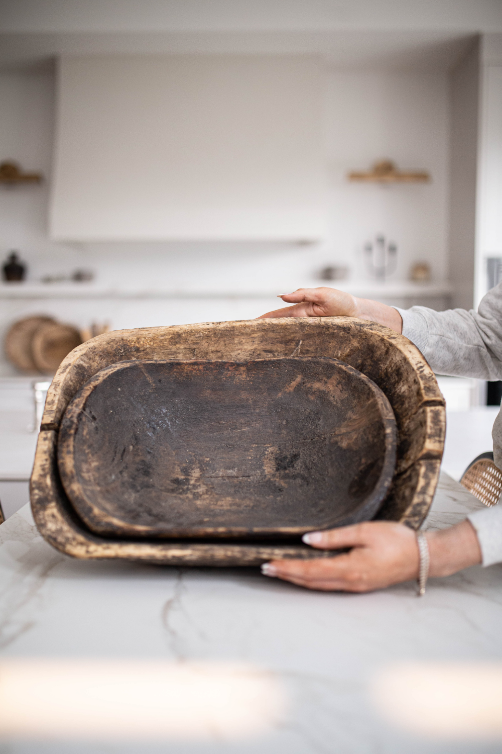 Elm Wood Vintage Basin - Luxe B Co