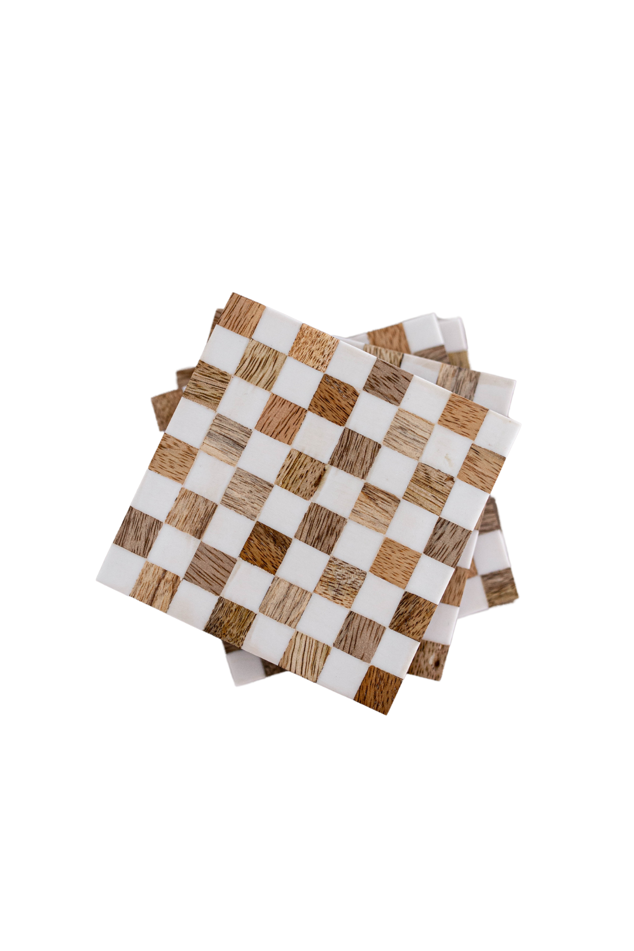 Checkered Wood & Resin Coasters | By Luxe B Co. 