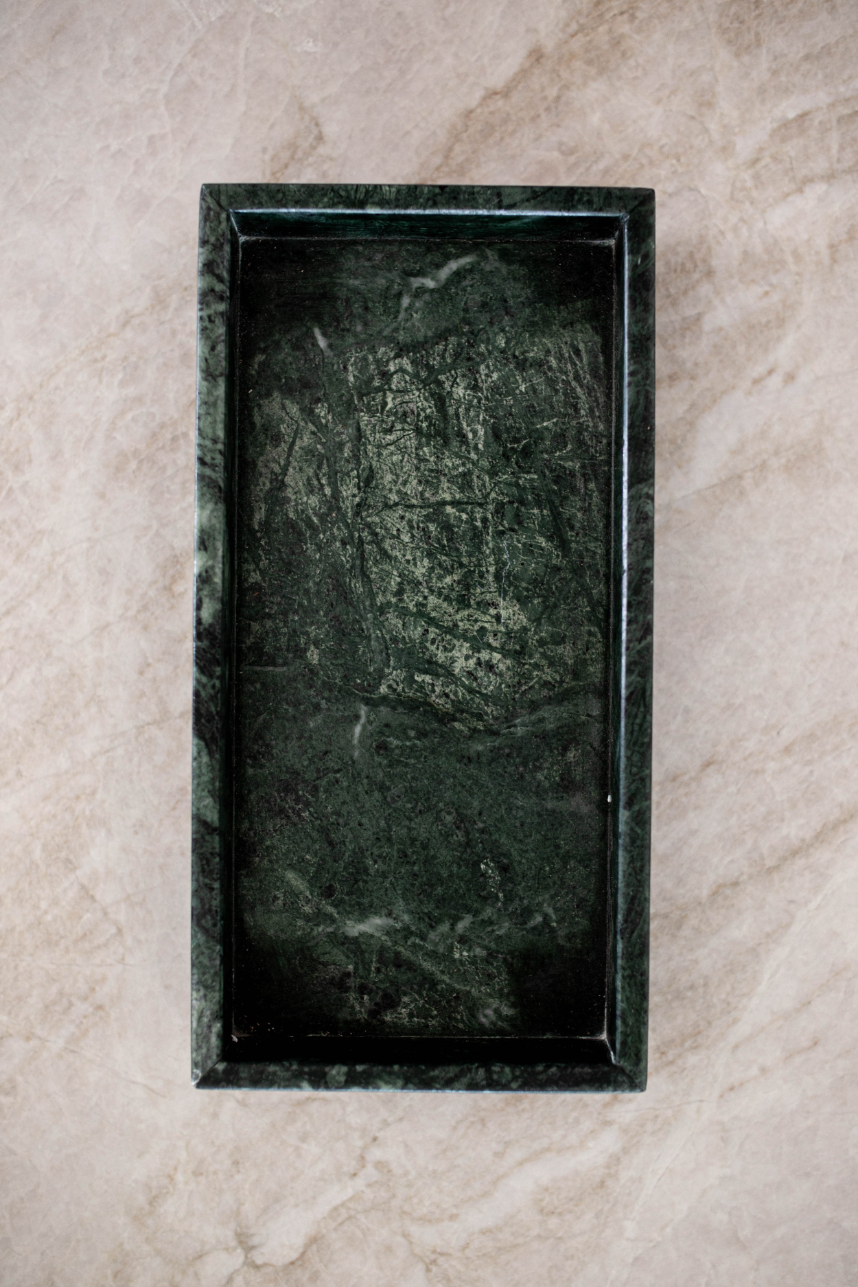 Hand Cut Green Marble Tray - Luxe B Co