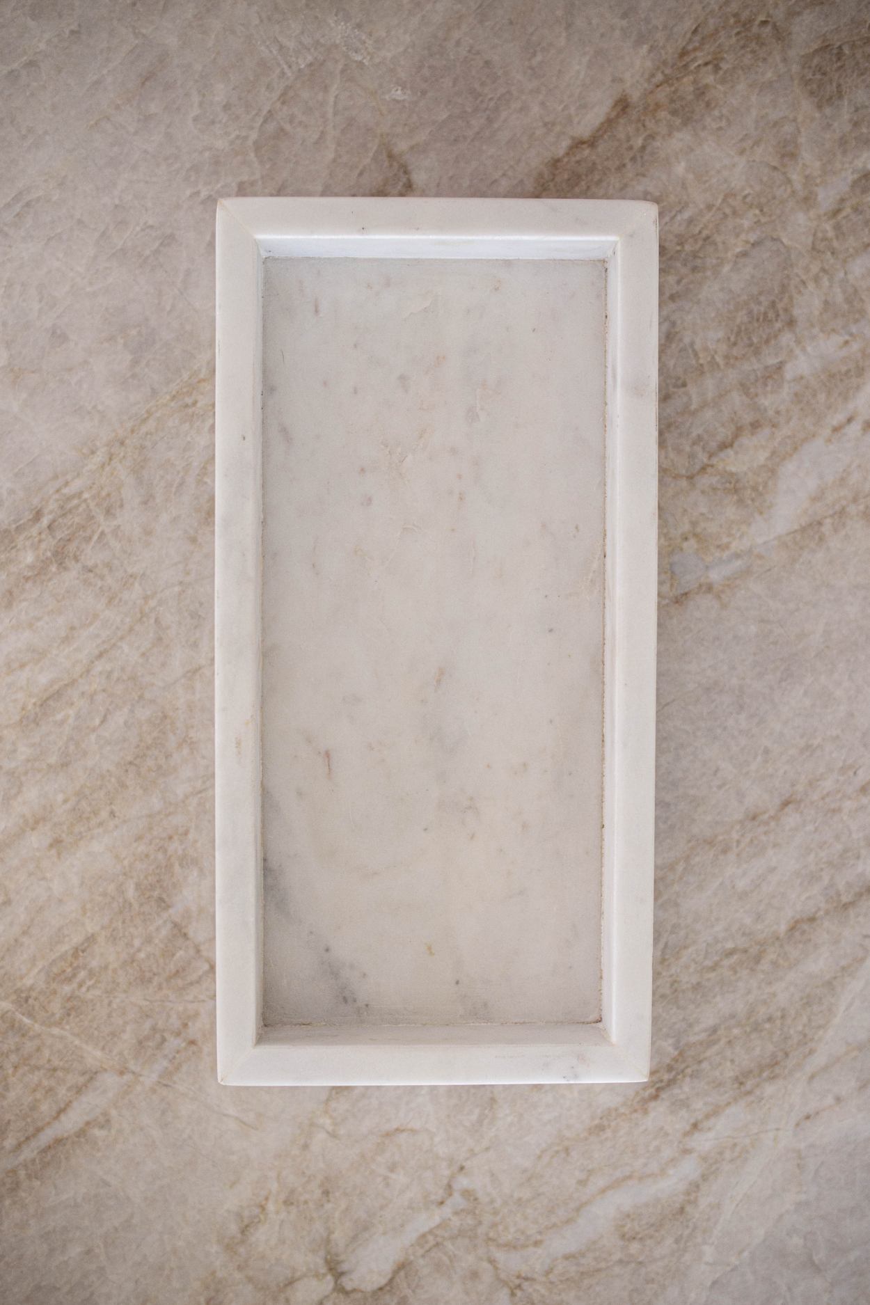 Hand Cut White Marble Tray - Luxe B Co