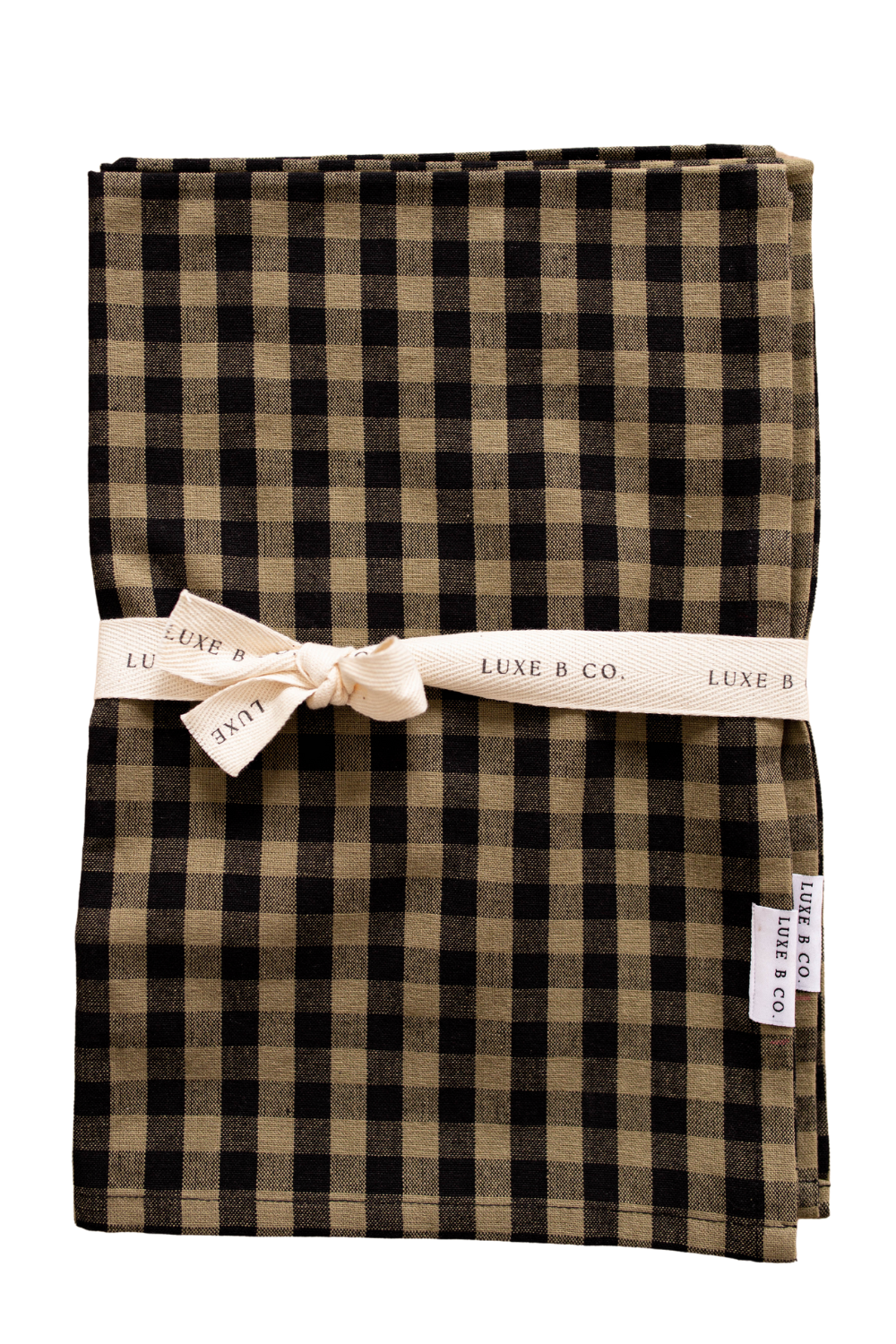 Olive Green Gingham Kitchen Dish Towel - Luxe B Co