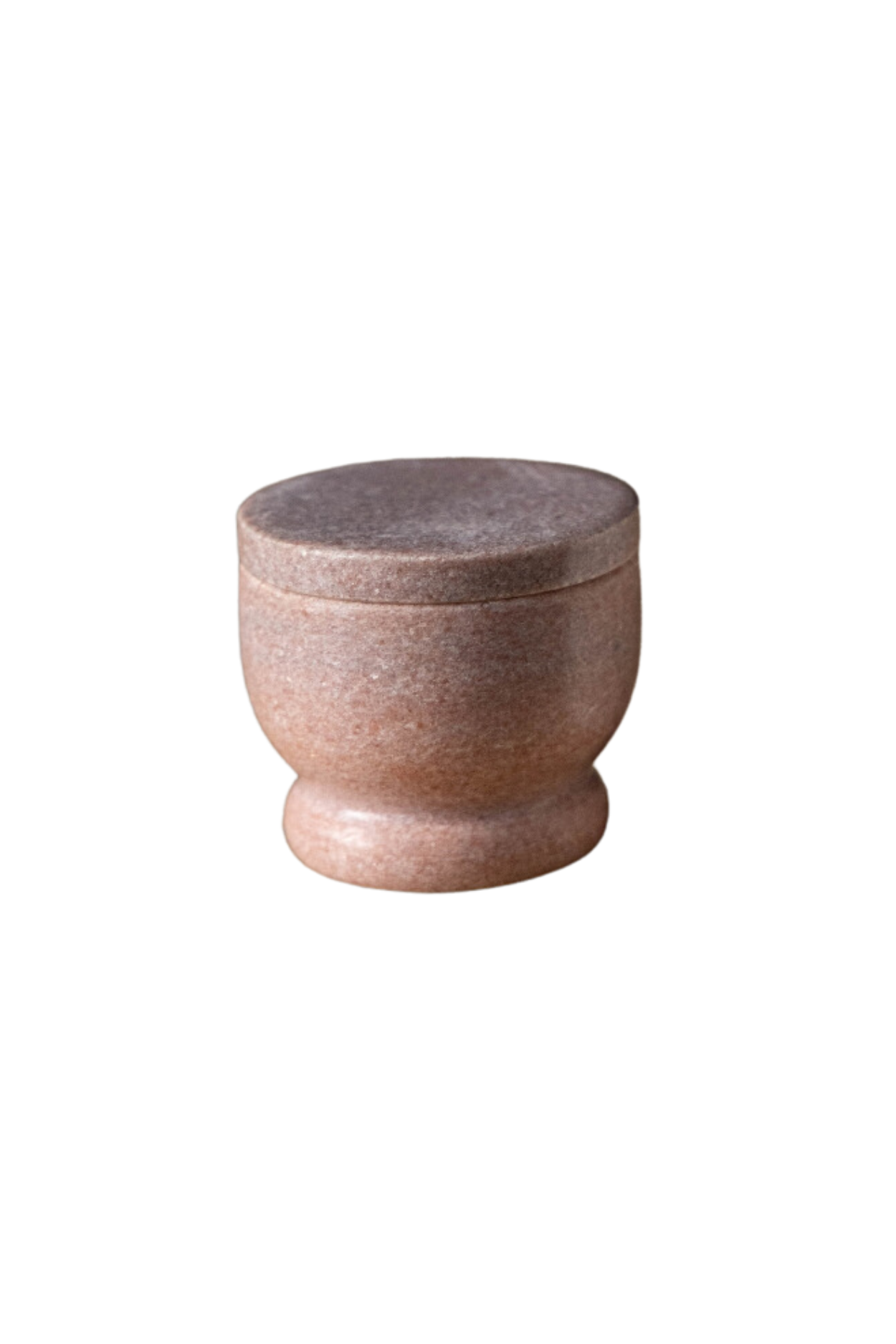 Pink Marble Lidded Salt Cellar