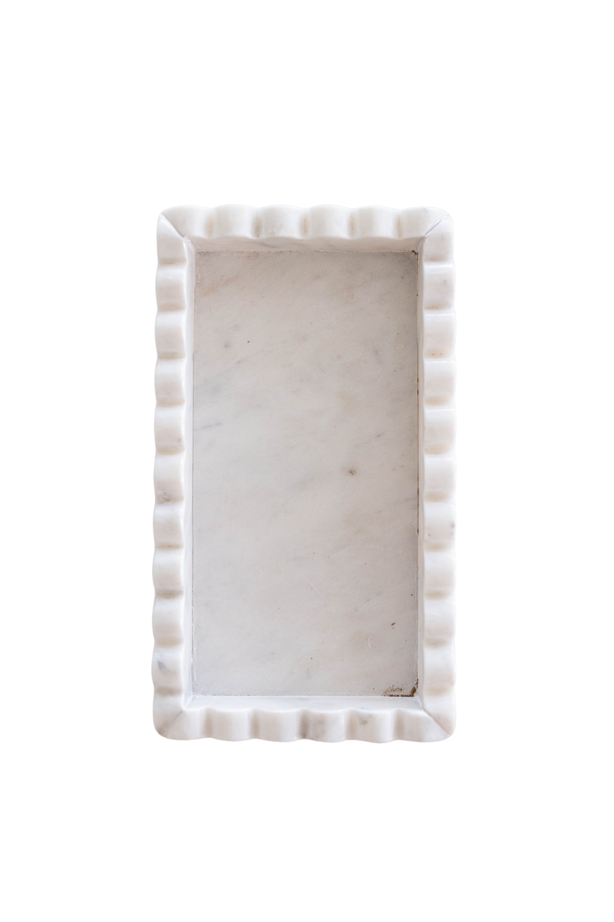 White Marble Scalloped Bridge Tray | By Luxe B Co.