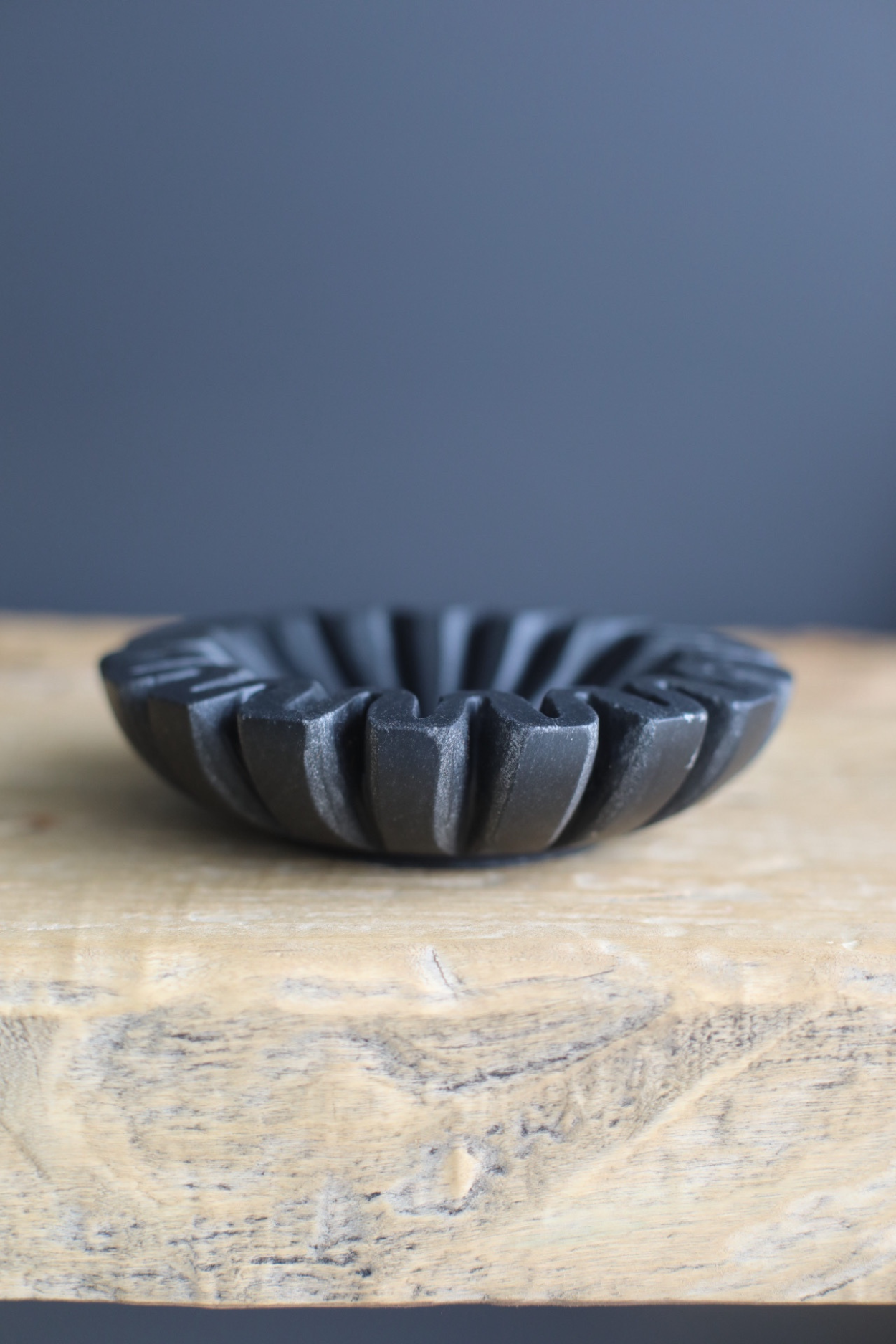 Marble Fluted Scalloped Bowl Black Small | By Luxe B Co. 