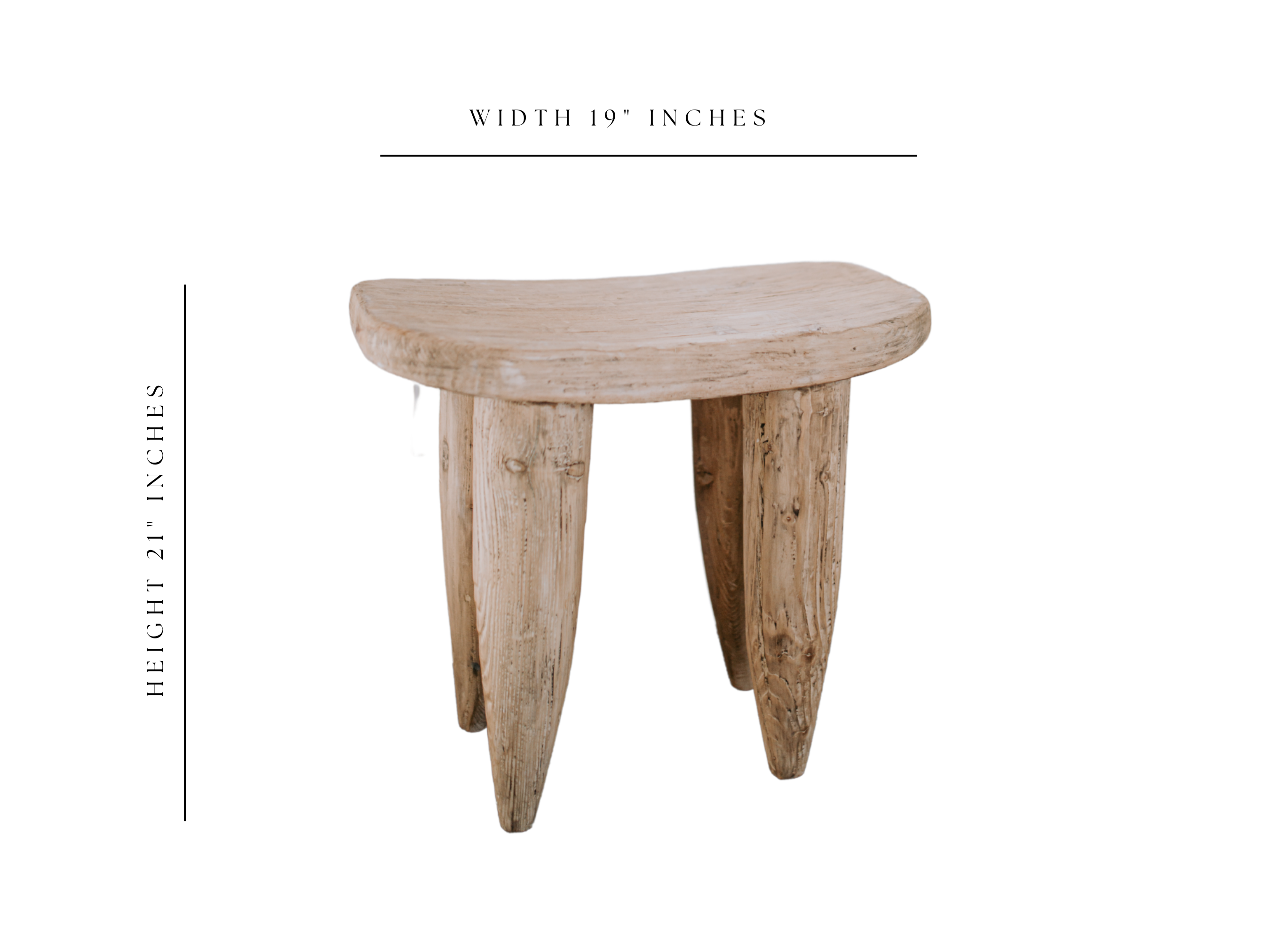 Senufo Stool Bench Natural Elm Large - Luxe B Co