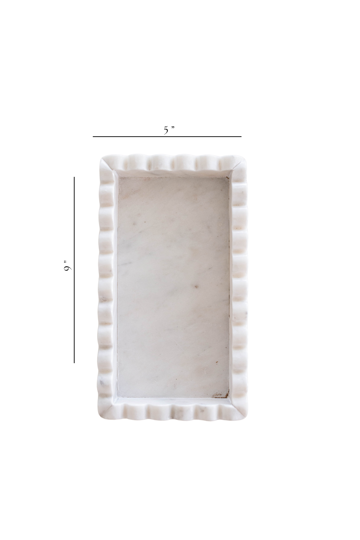 White Marble Scalloped Bridge Tray | By Luxe B Co.