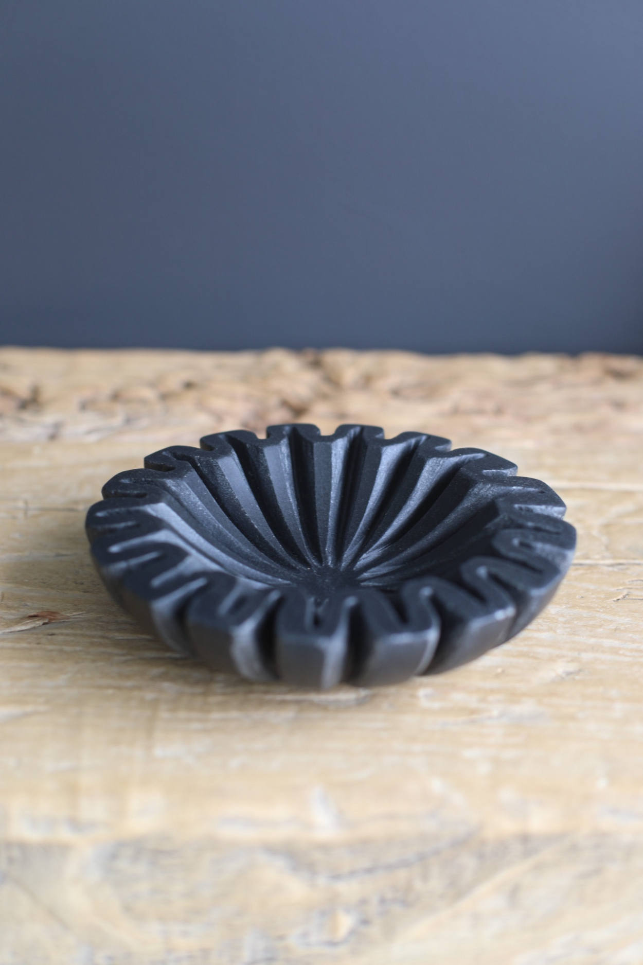 Marble Fluted Scalloped Bowl Black Small | By Luxe B Co. 