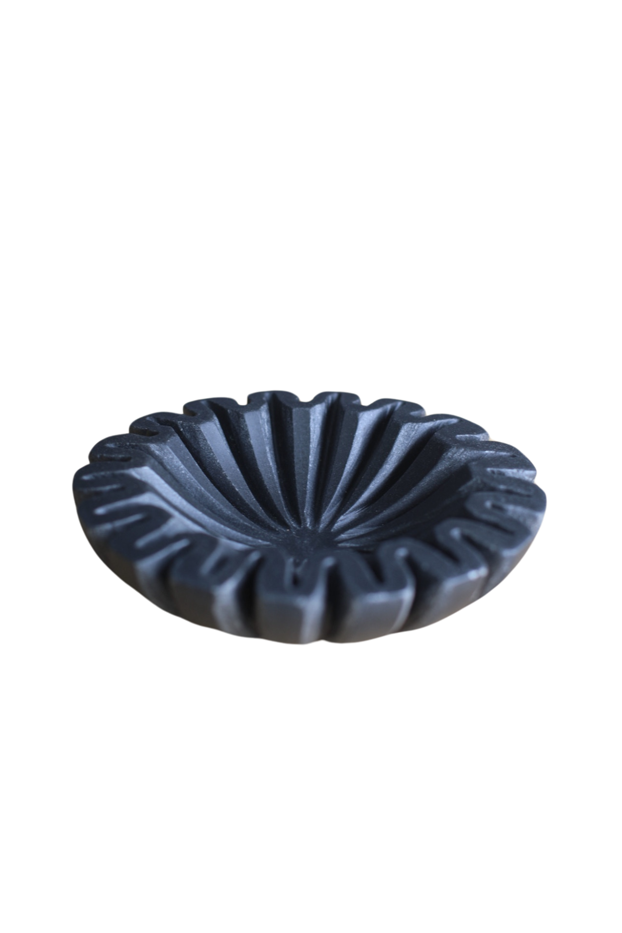 Marble Fluted Scalloped Bowl Black Small | By Luxe B Co. 