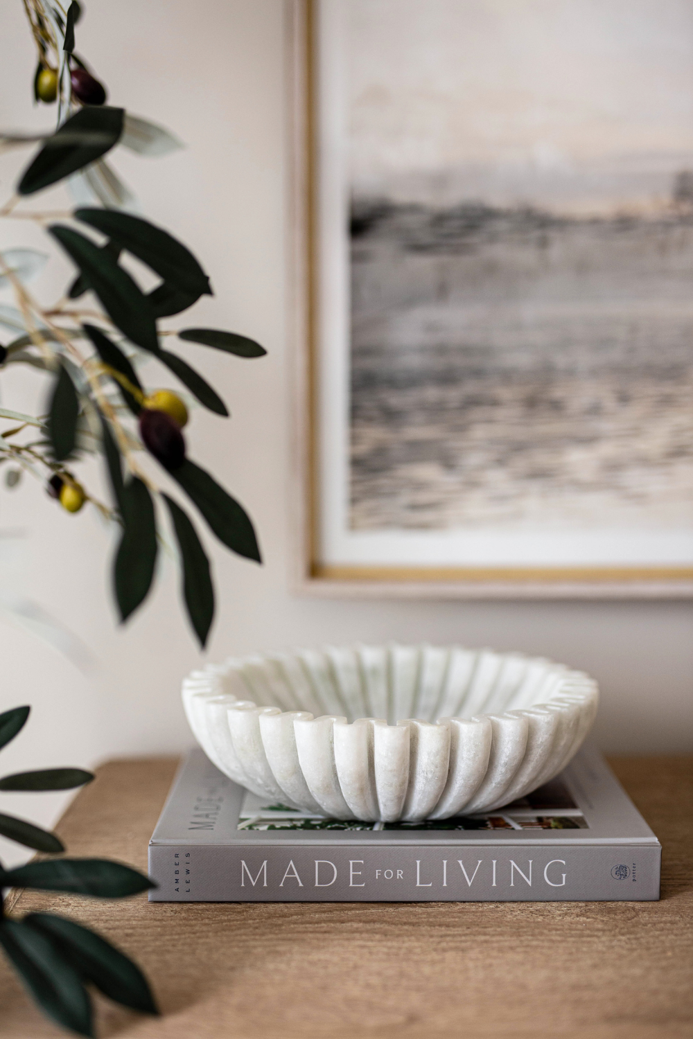 Marble Fluted Scalloped Bowls Medium - Luxe B Co