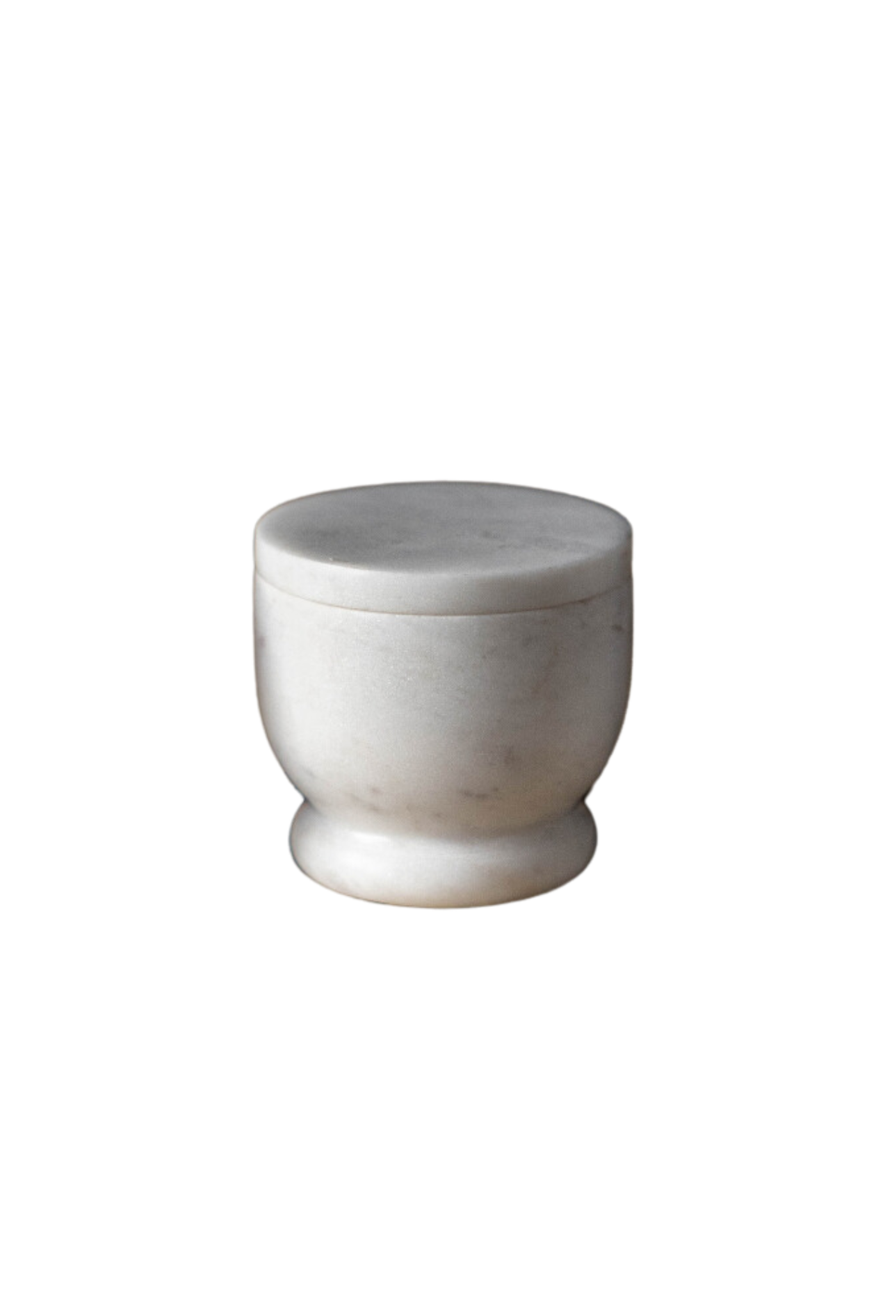 White Marble Lidded Salt Cellar