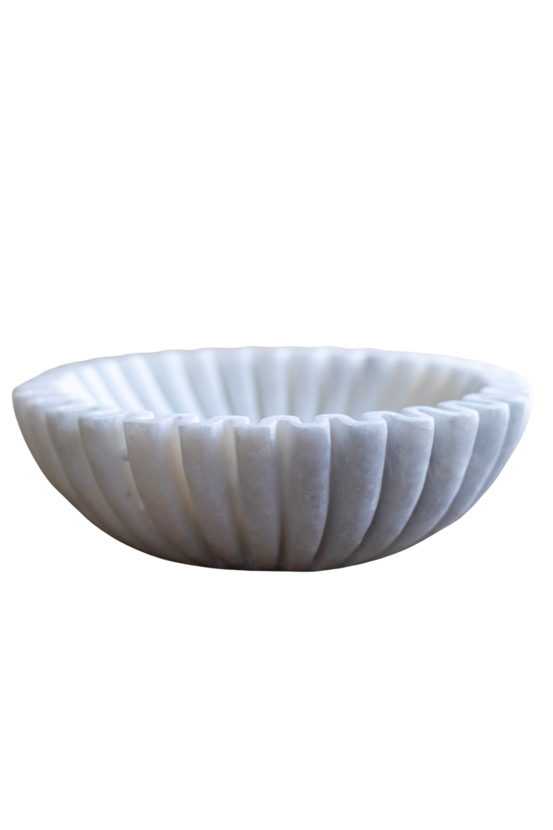 Marble Fluted Scalloped Bowls Medium - Luxe B Co