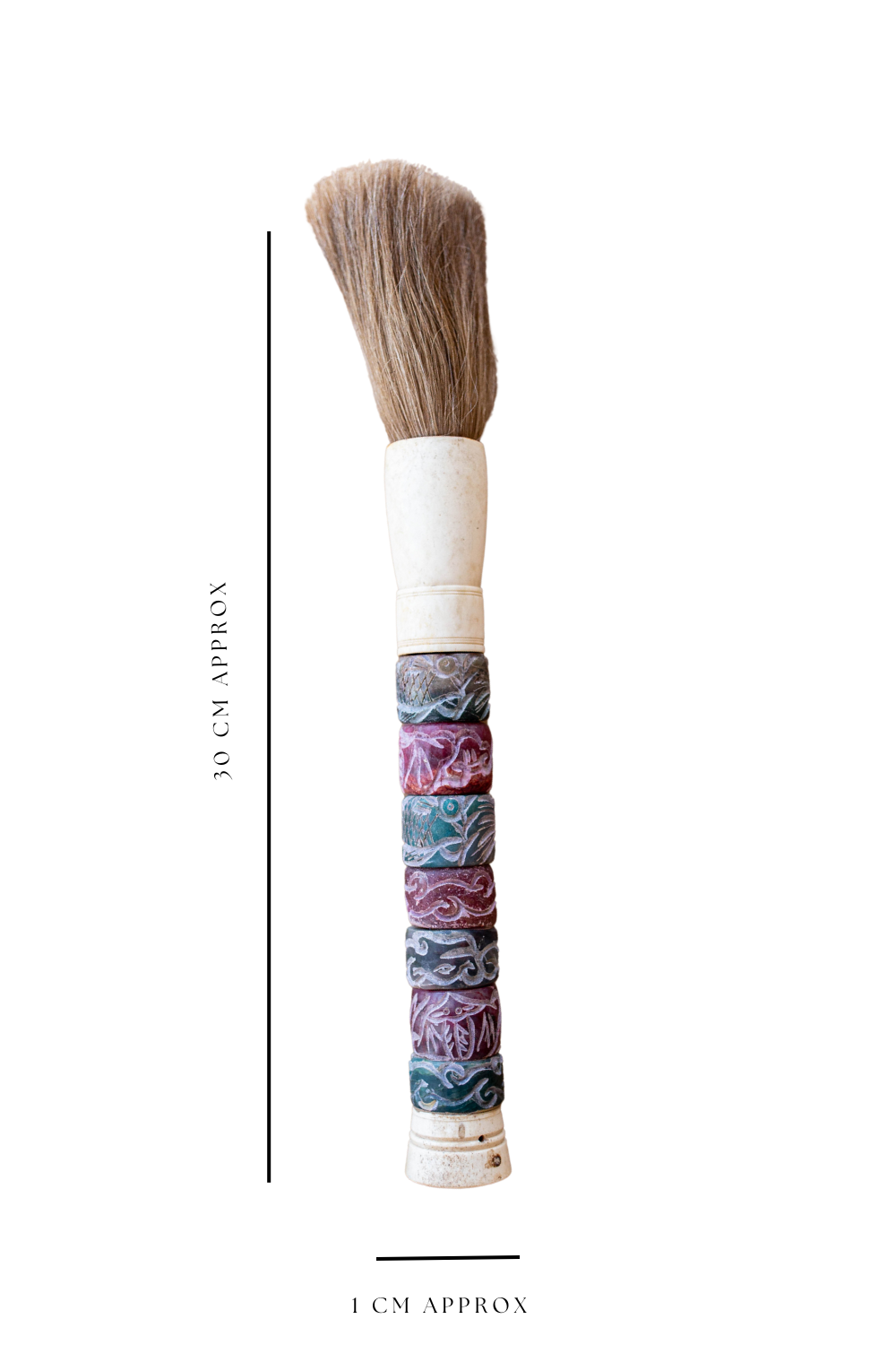 Natural Bone Calligraphy Paint Brush Vintage Plum/ Turquoise - Luxe B Co