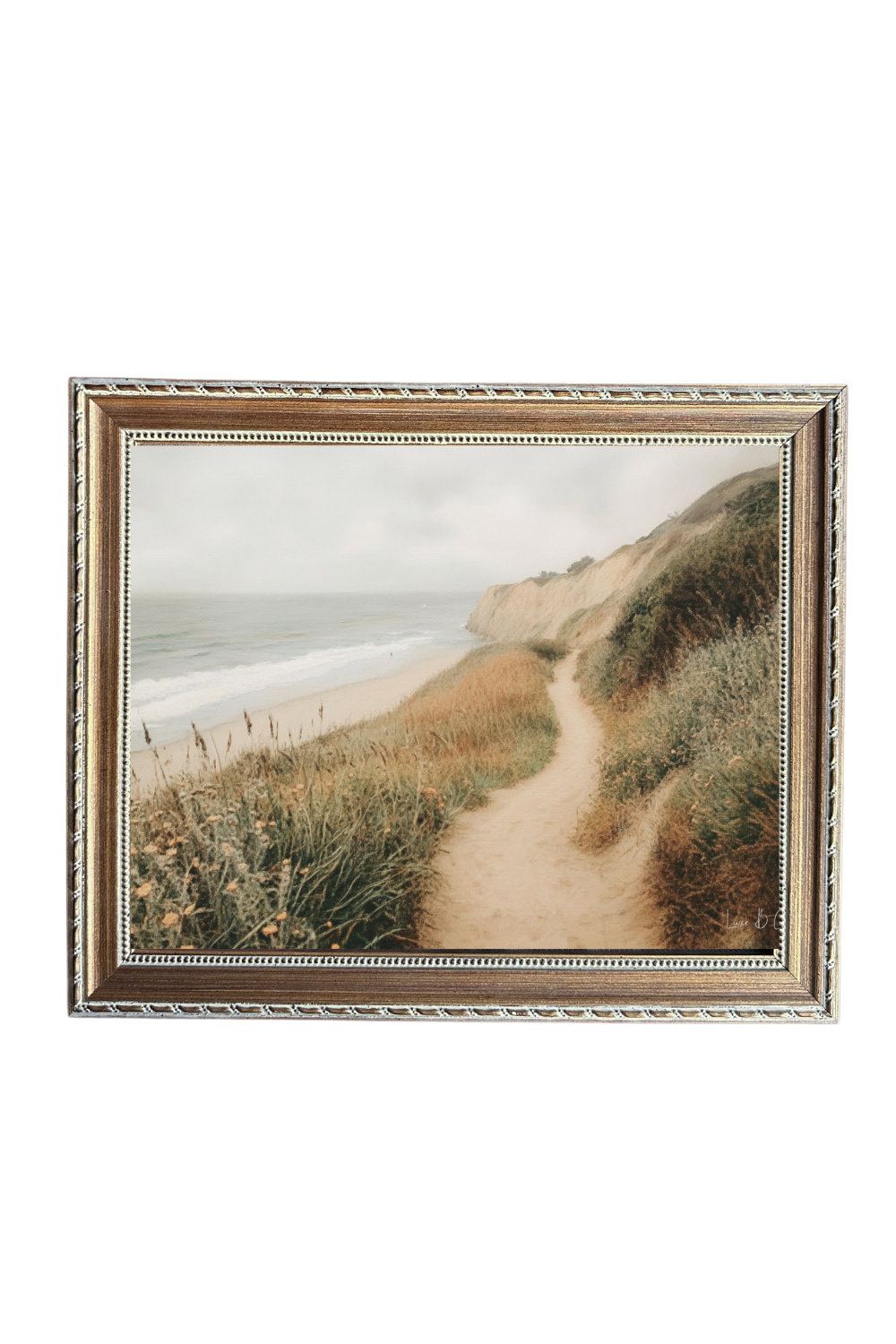 Oceanside Trail | French Country Brass Gold Framed Art