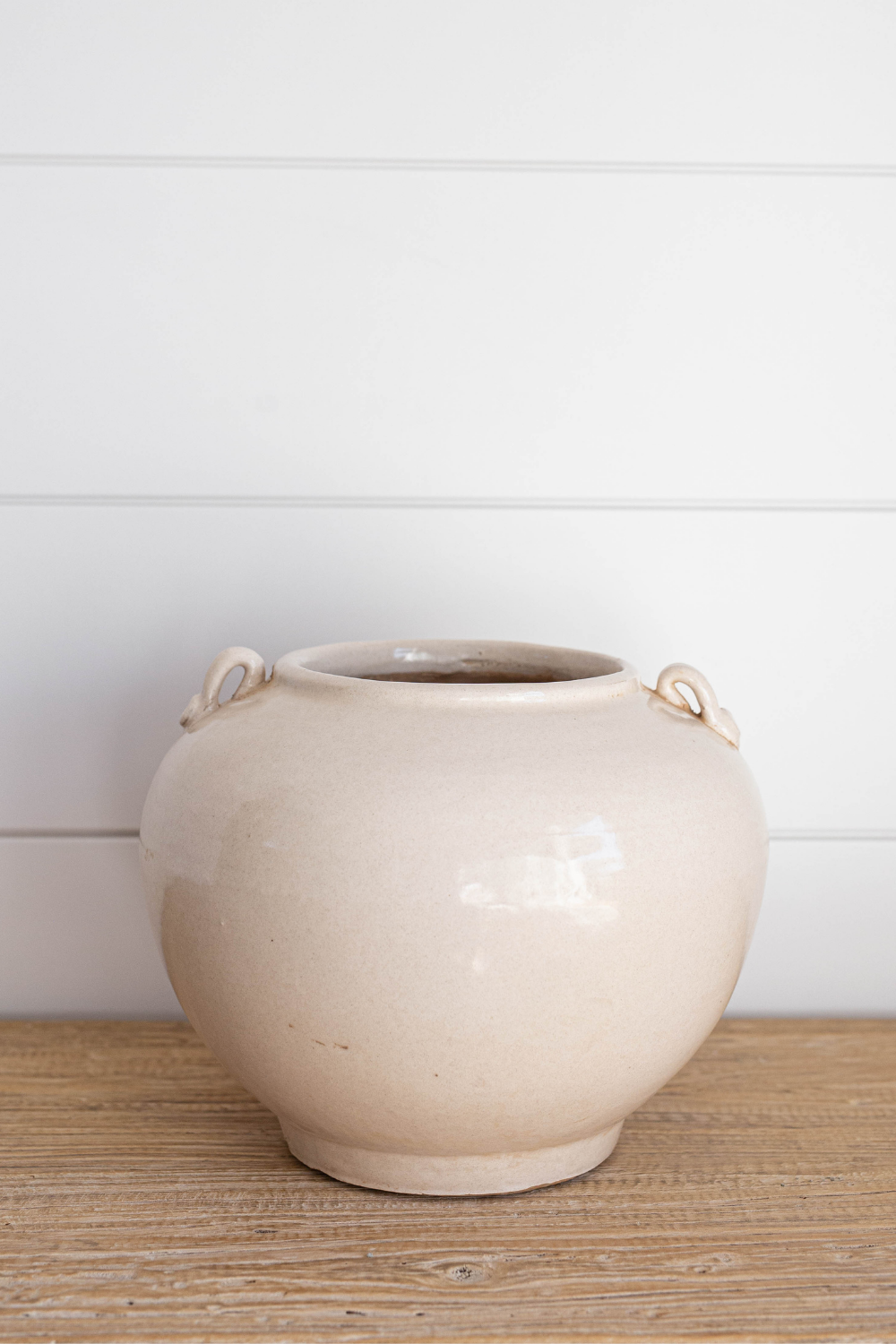 Vintage Cream Glazed Pot | By Luxe B Co. 