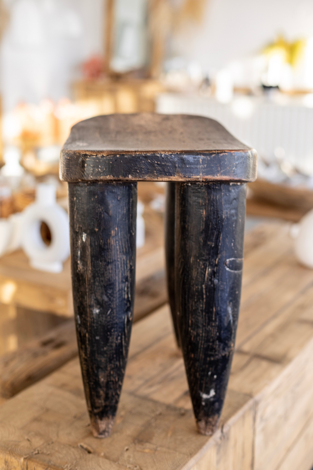 Senufo Stool Bench Black Large - Luxe B Co