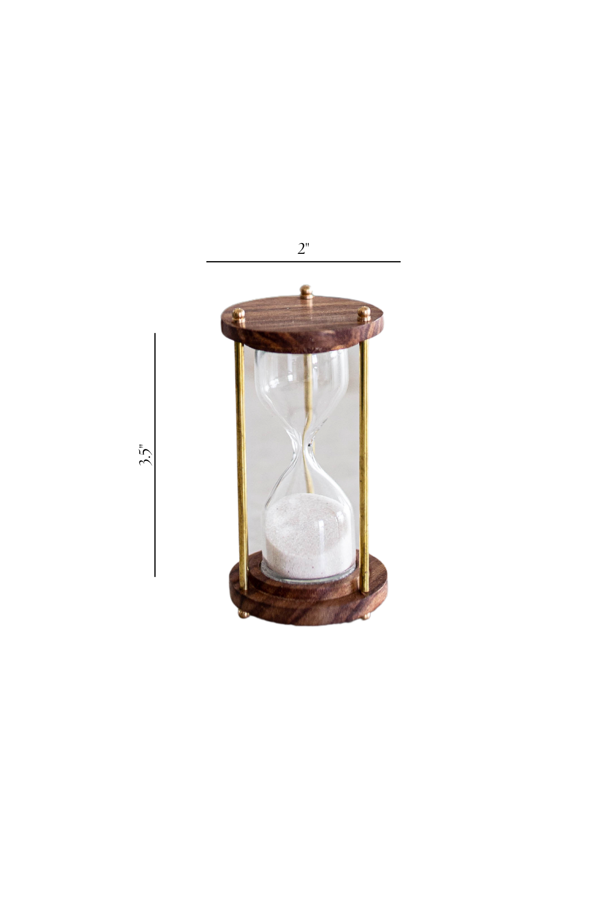 Brass & Solid Wood Antique Hourglass | By Luxe B Co.