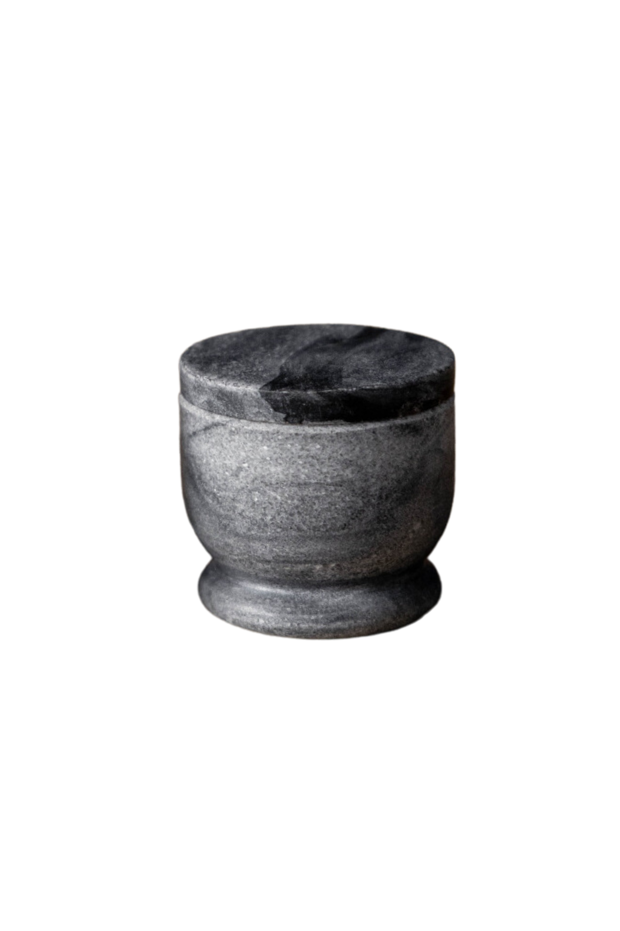 Grey Marble Lidded Salt Cellar