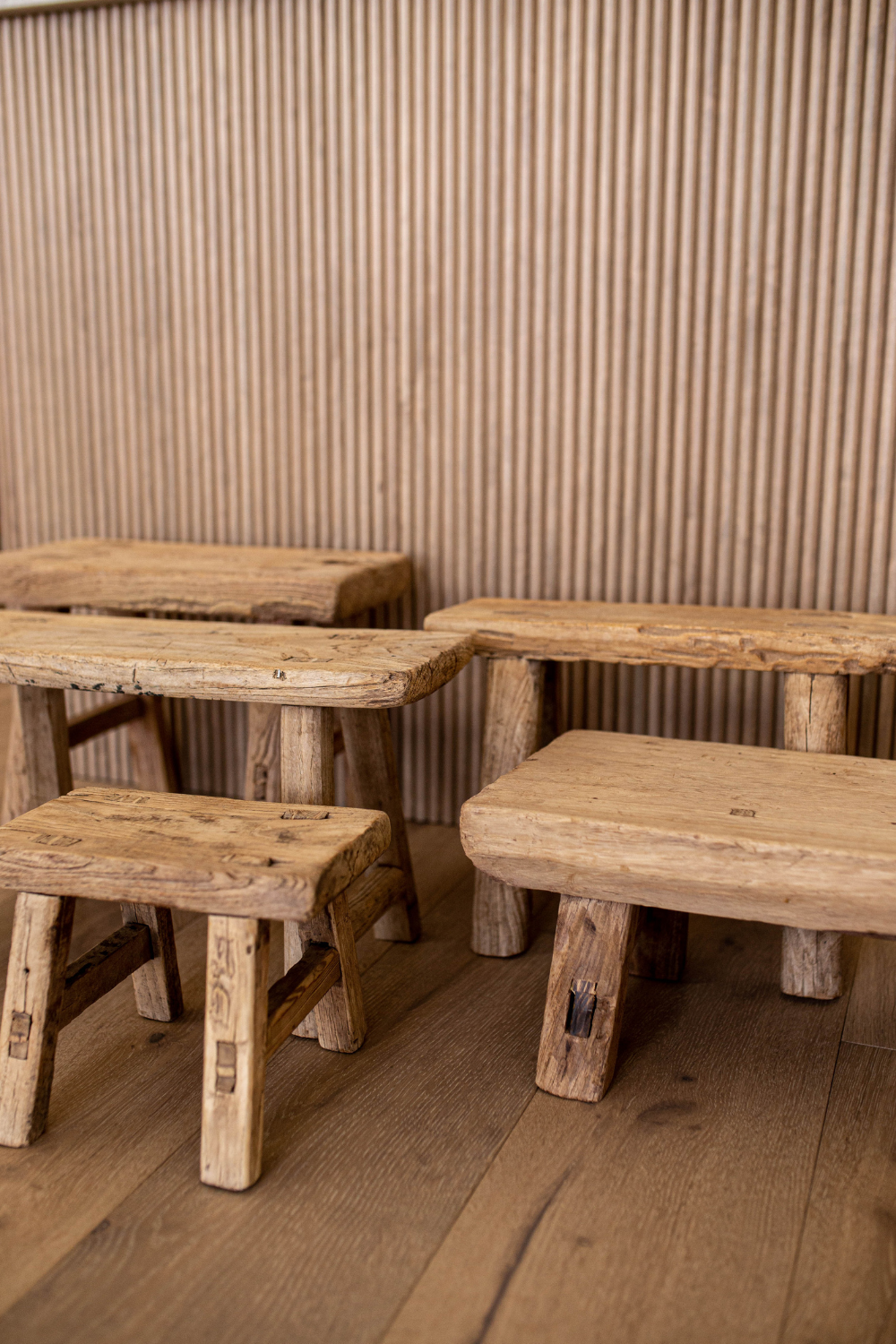 Vintage Small Wooden Stool - Luxe B Co