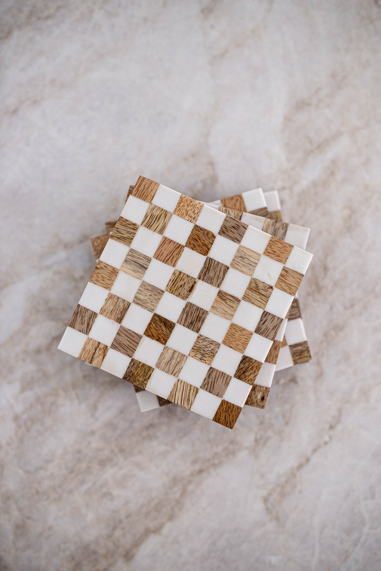 Checkered Wood & Resin Coasters | By Luxe B Co. 