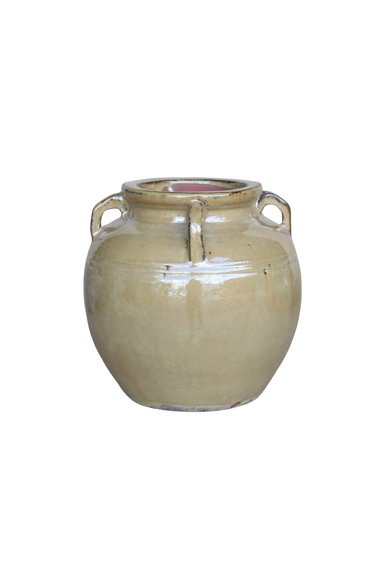 Chevalier Cream Glazed Vase With Handles Small | By Luxe B Co. 