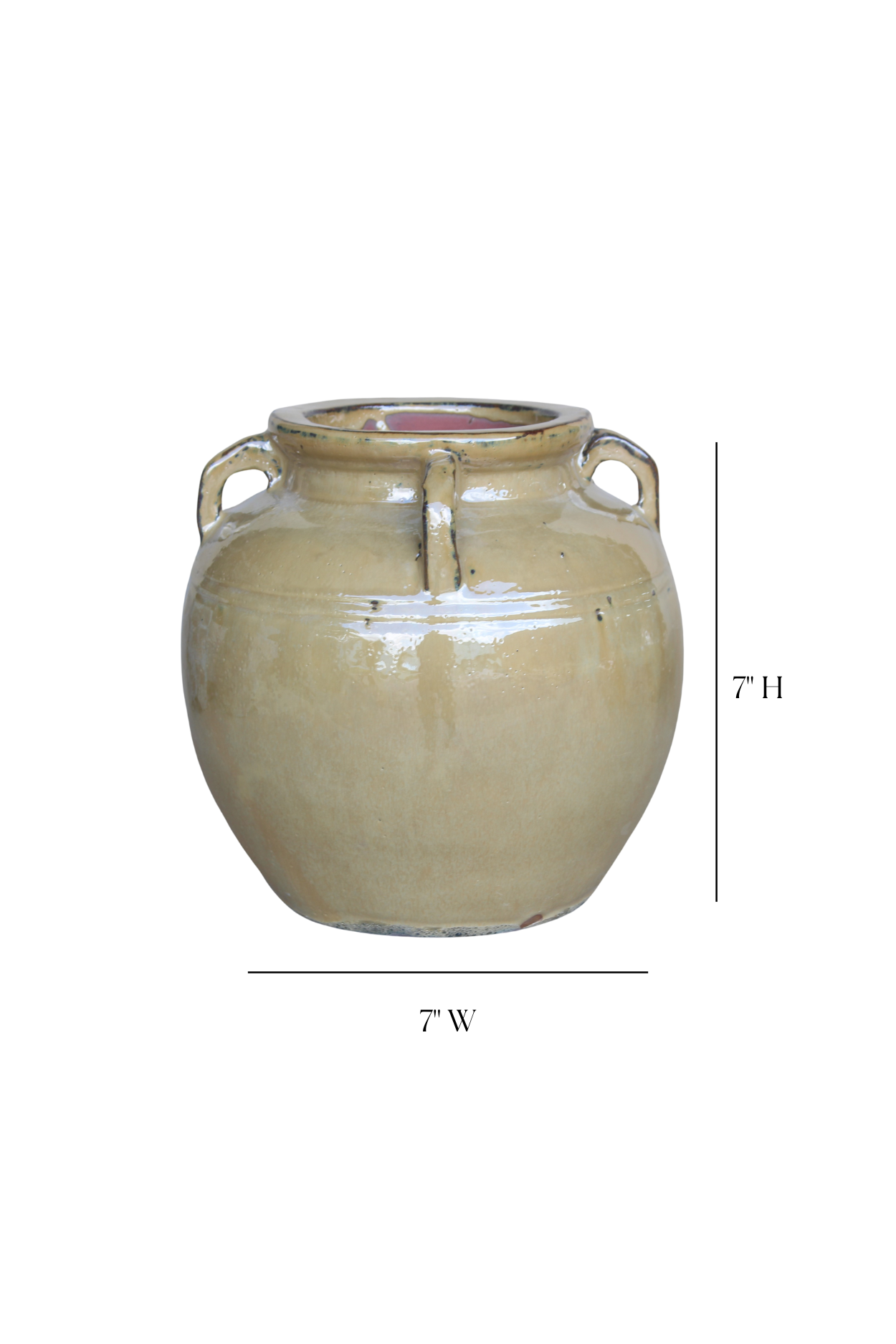 Chevalier Cream Glazed Pot With Handles | By Luxe B Co.