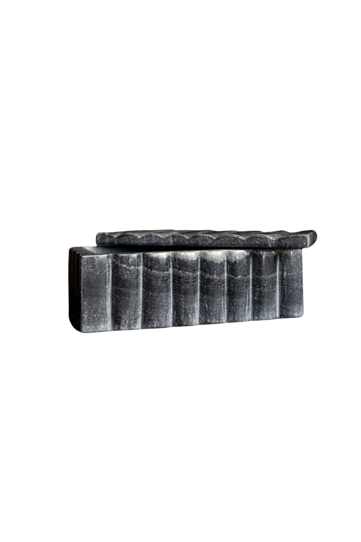 Black Marble Fluted Box