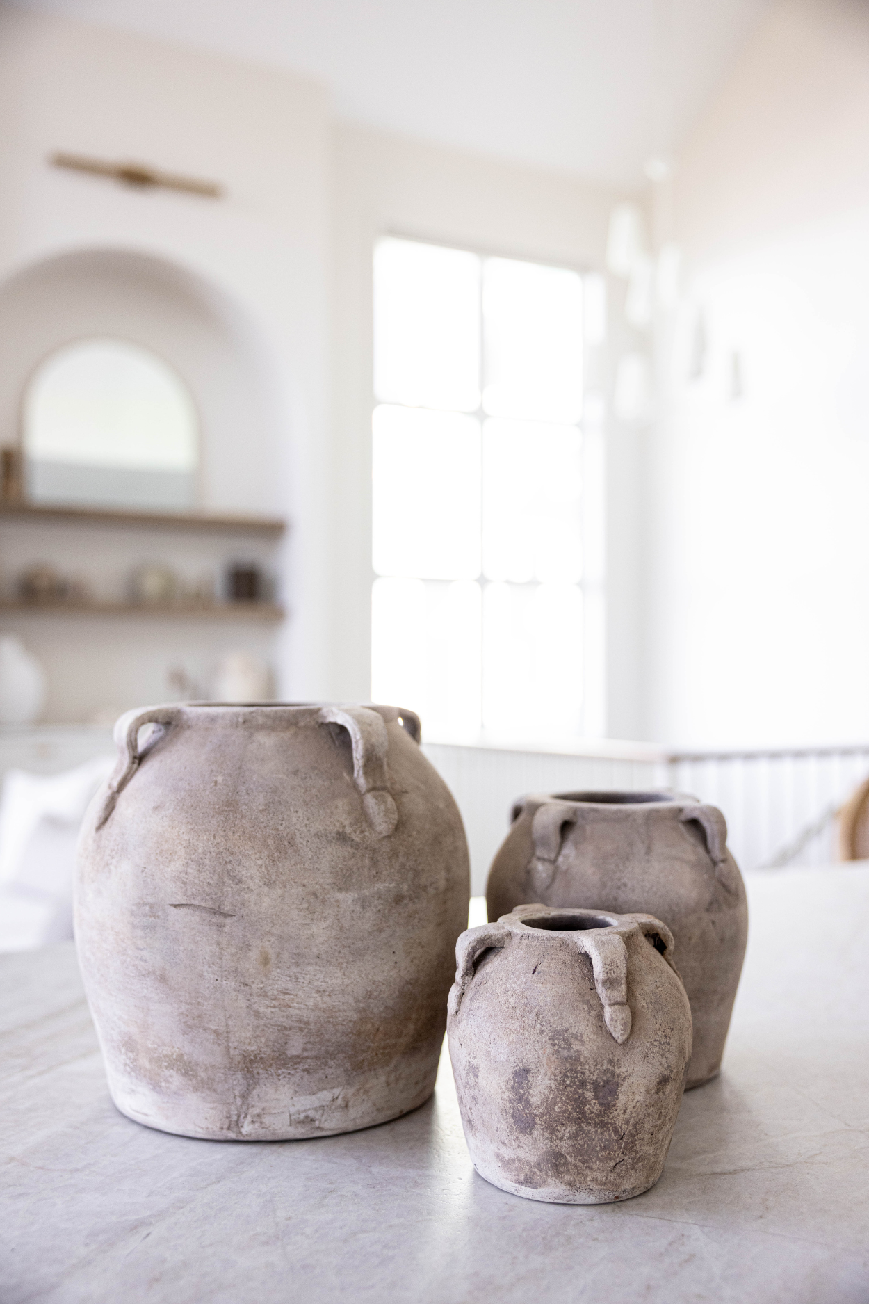 Blanc Beige Wash Pot With Handles | By Luxe B Co.