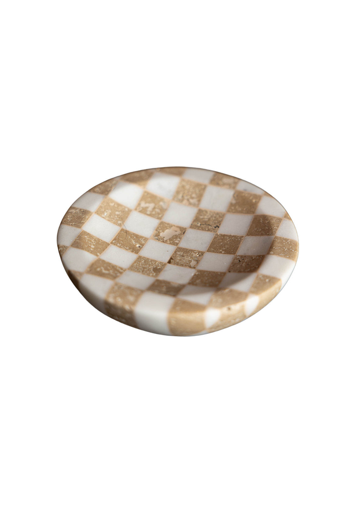 Checkered Travertine & Marble Soap Dish | By Luxe B Co.