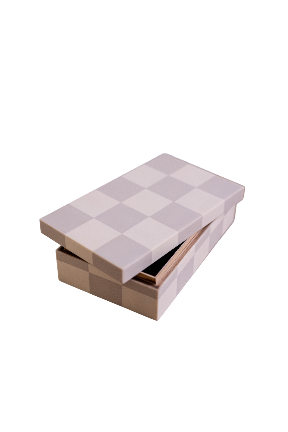 Checkered Gray & Off White Decor Box - Luxe B Co