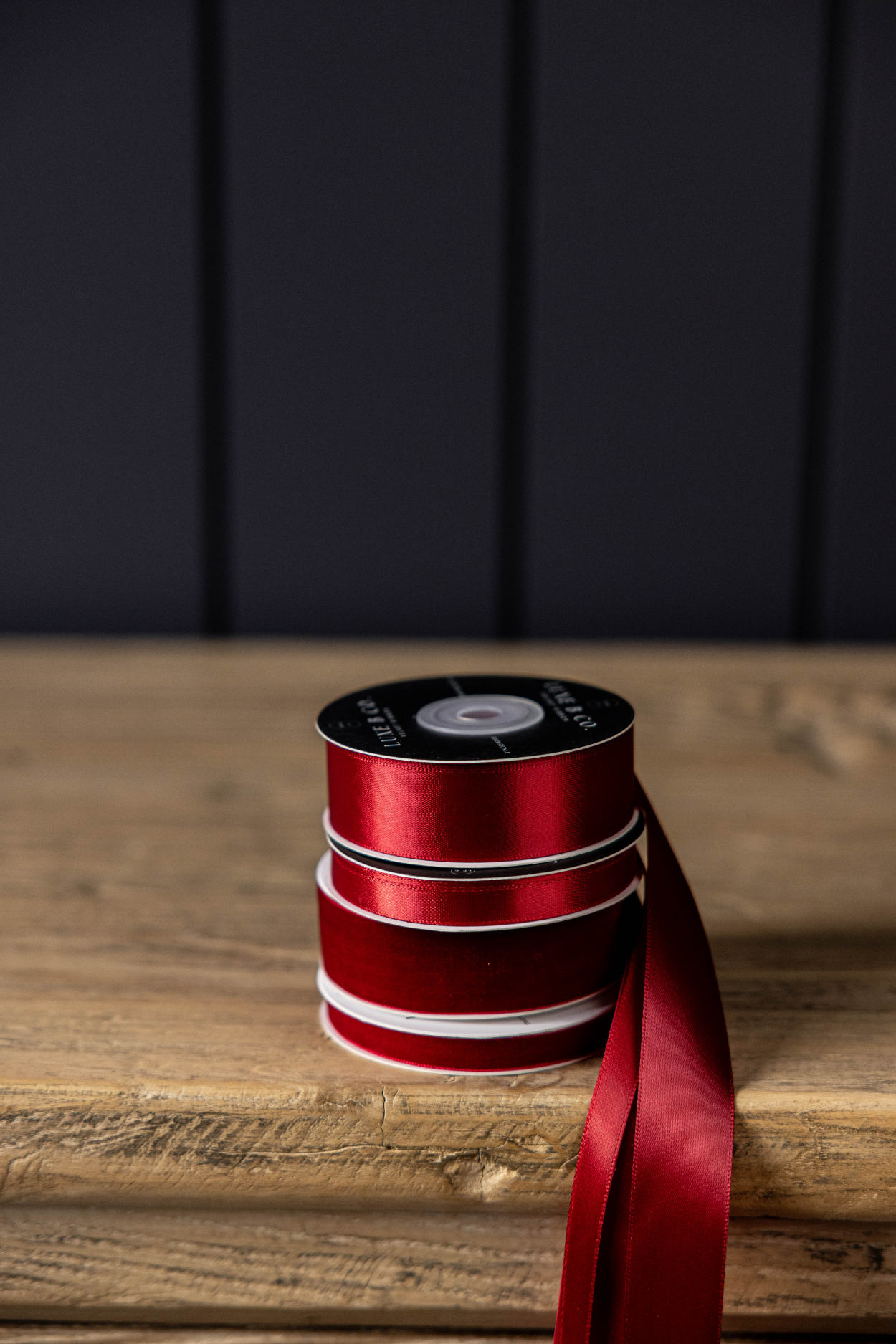 Garnet Red Satin Ribbon Holiday Decor | By Luxe B Co.