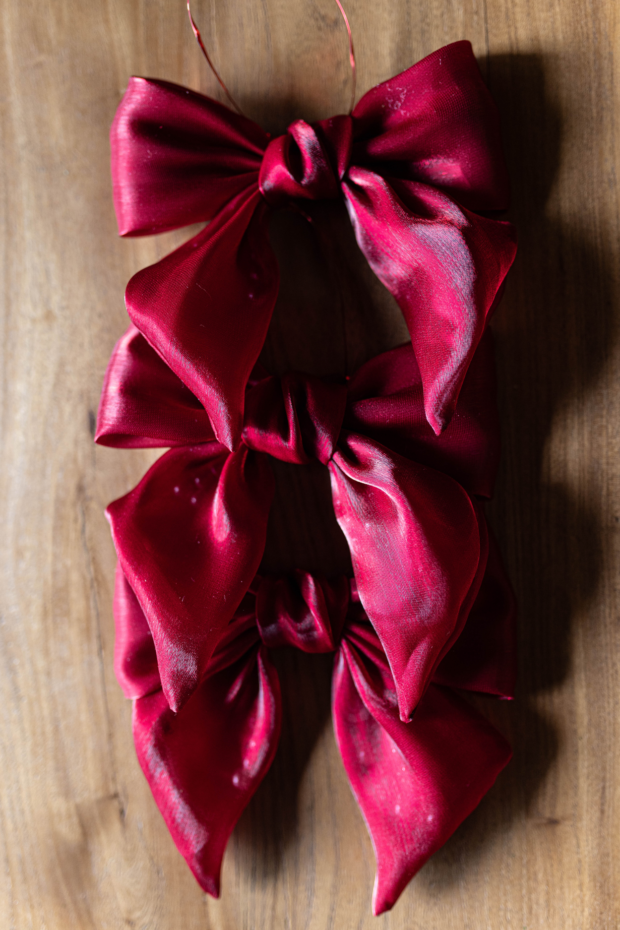 Gauze Red Bow Set of 3