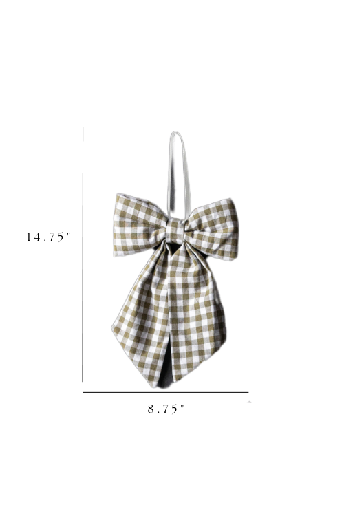 Gingham Green Fabric Bows | By Luxe B Co.