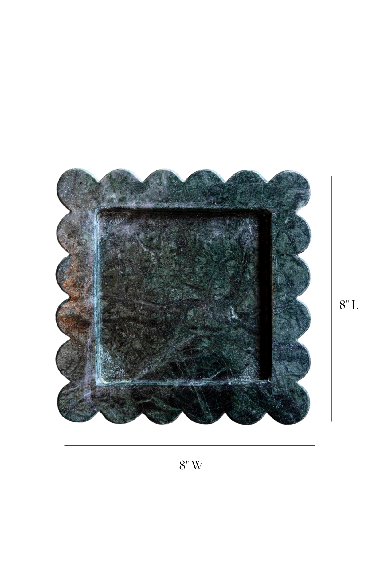 Green Marble Scalloped Tray | By Luxe B Co. 