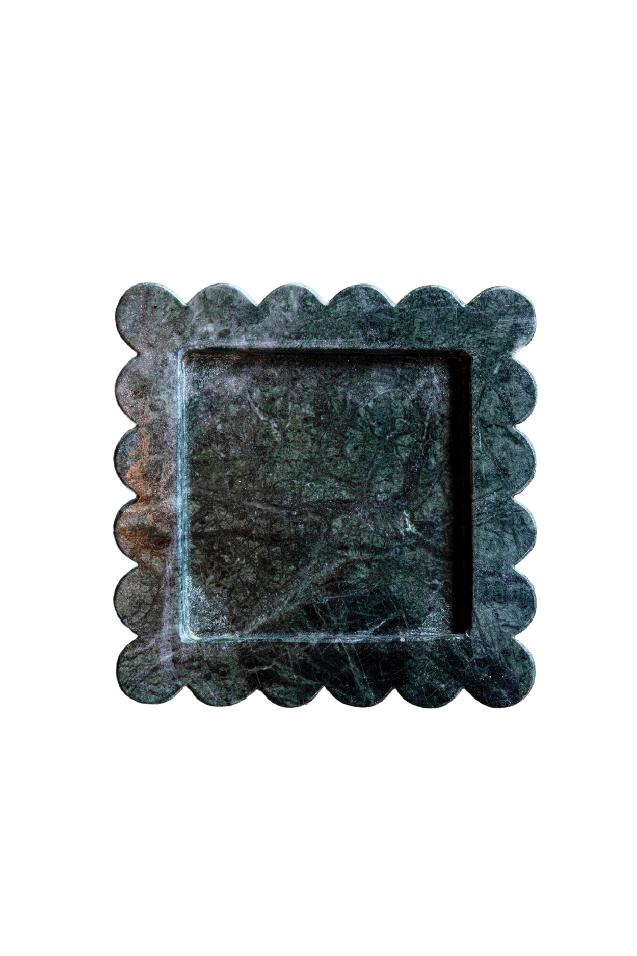 Green Marble Scalloped Tray | By Luxe B Co. 