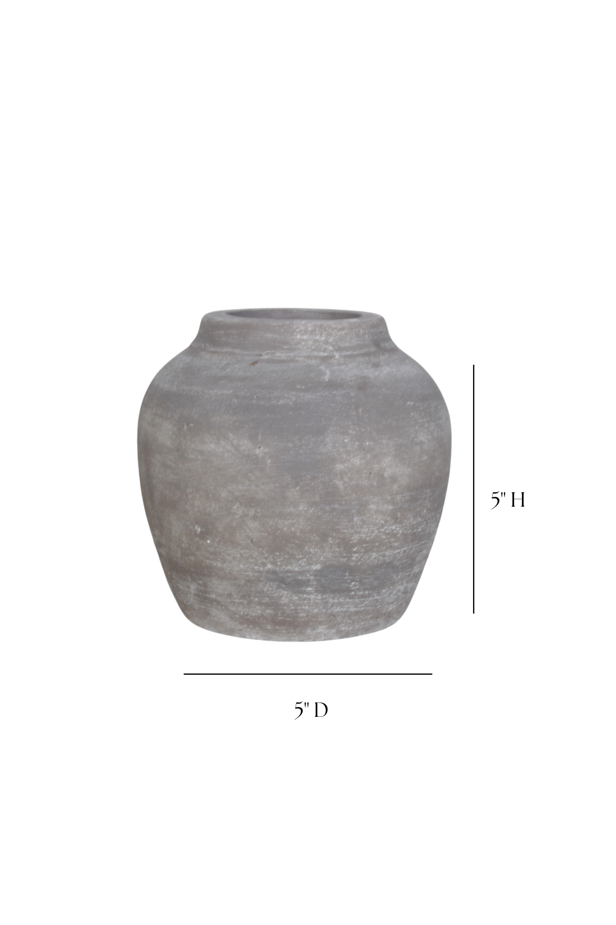 Hugo Grey Wash Round Vase Small | By Luxe B Co.