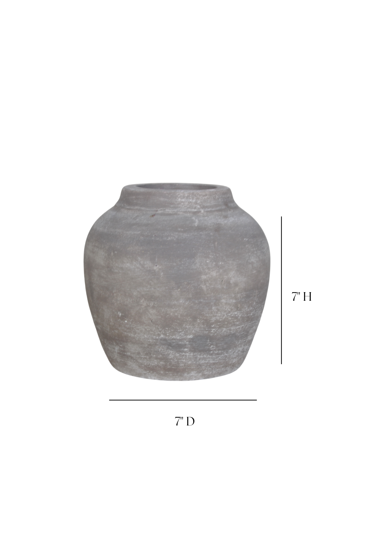 Hugo Grey Wash Round Pot | By Luxe B Co.