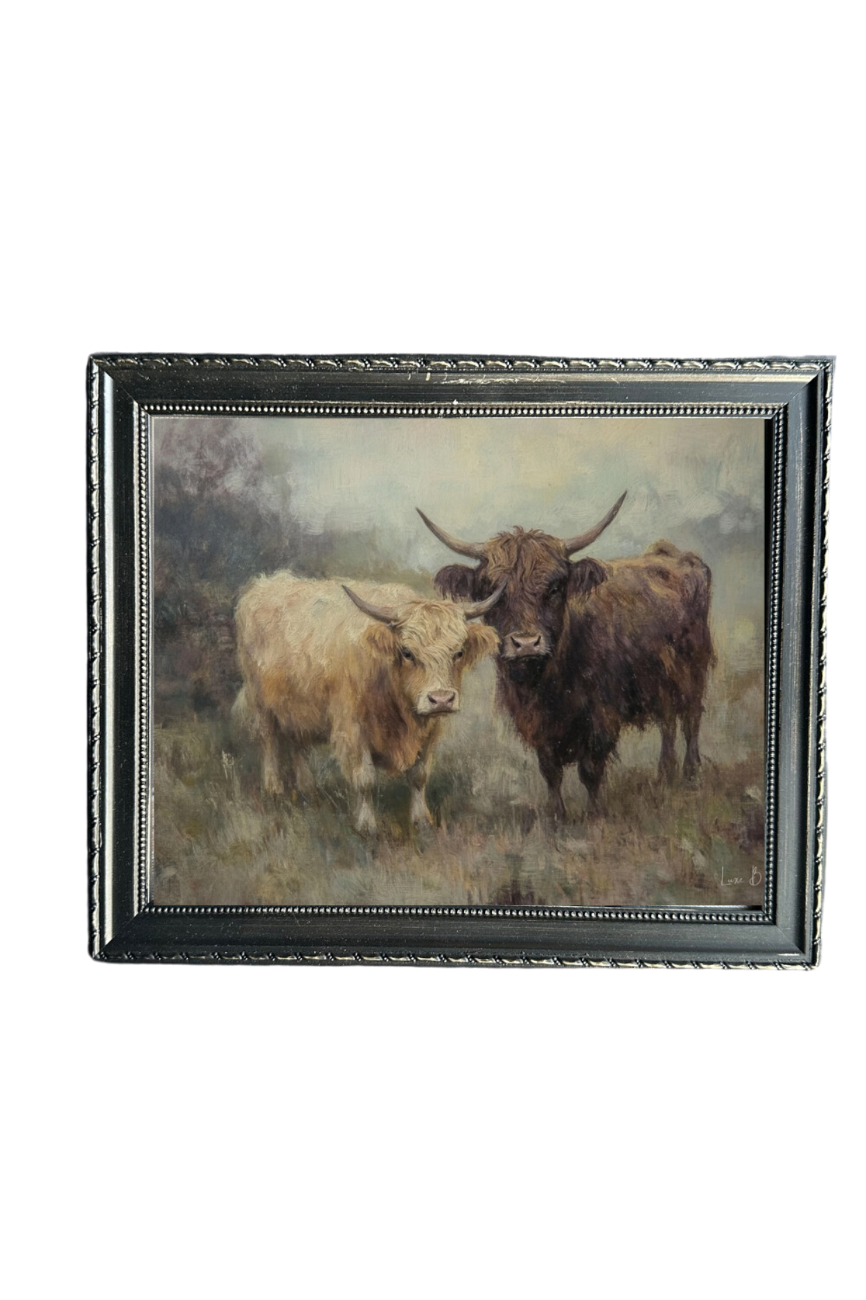 Highland Cows French Country Black Framed Art By Luxe B Co.