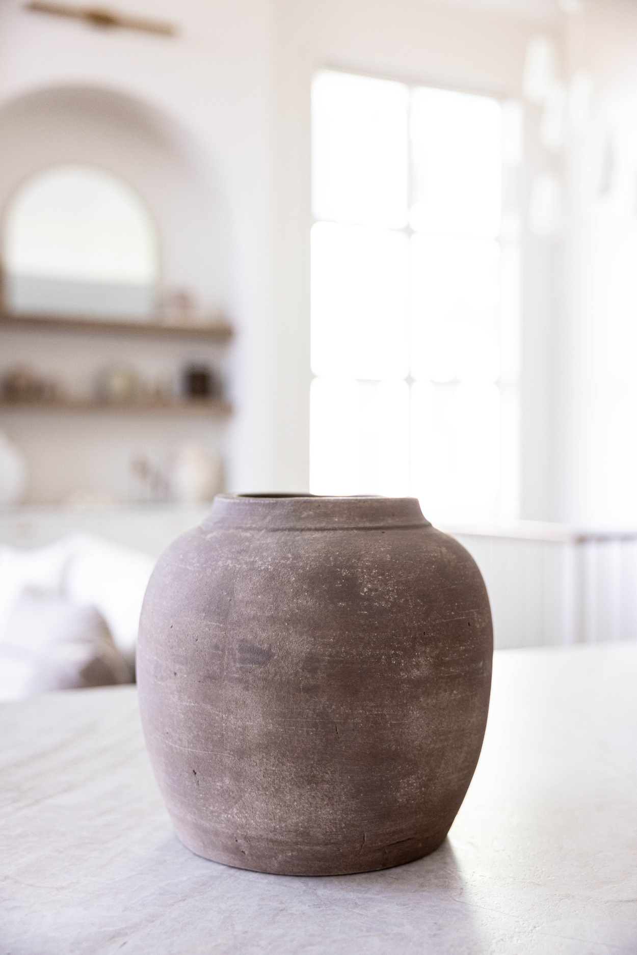 Hugo Grey Wash Round Pot | By Luxe B Co.