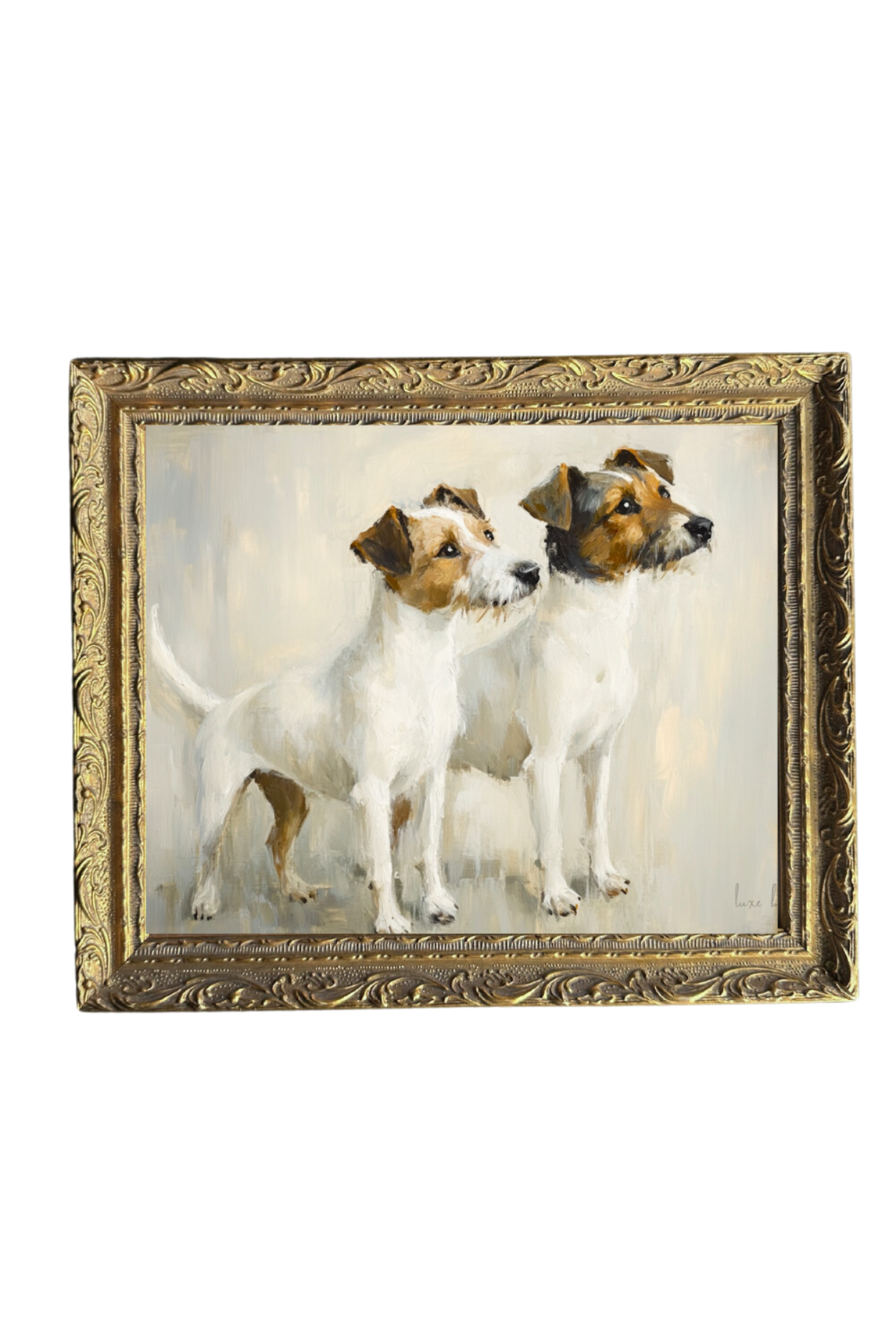 Jack Russell Terrier | French Brass Gold Mould Framed Art | By Luxe B Co.