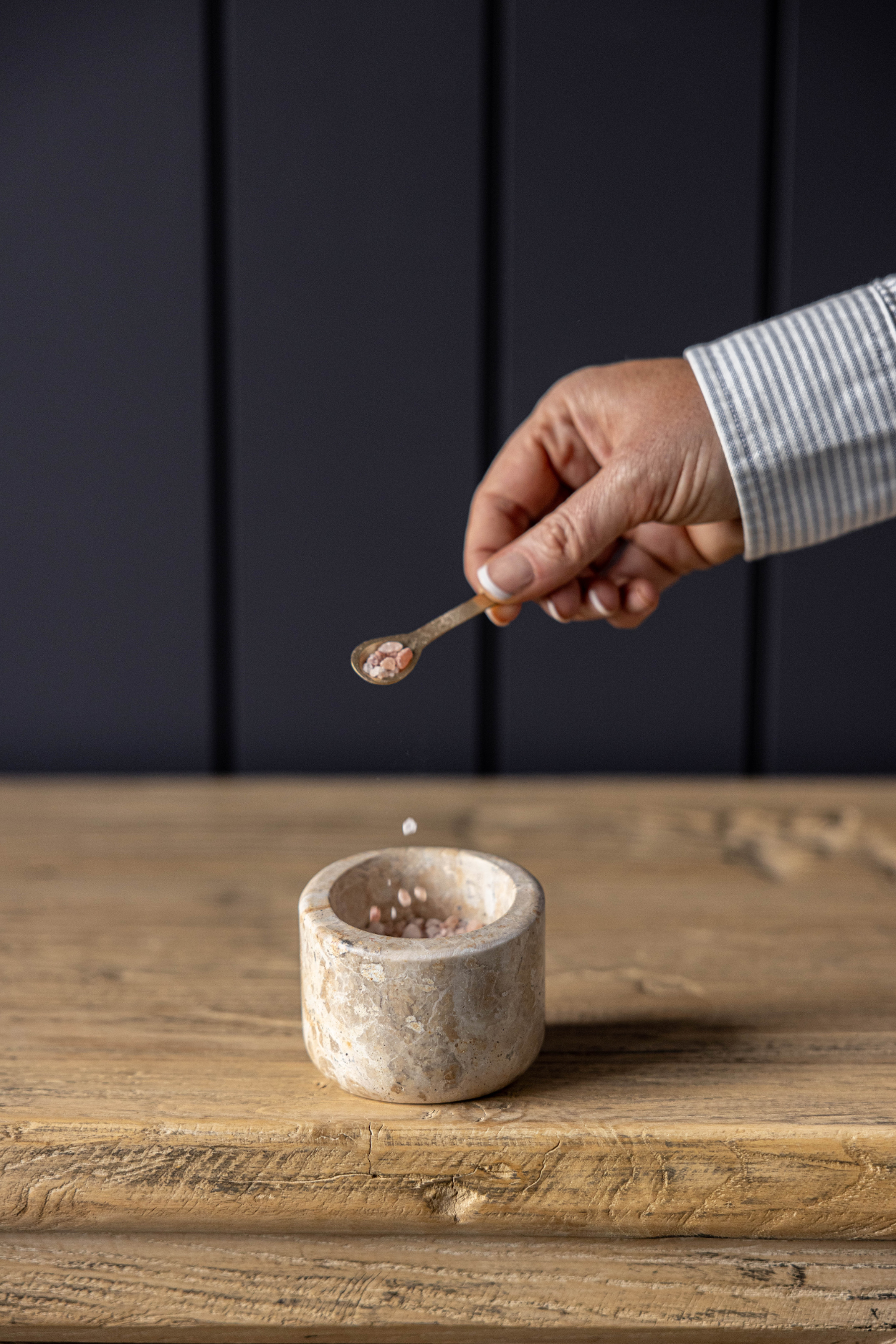 Salt Cellar With Brass Spoon | By Luxe B Co.