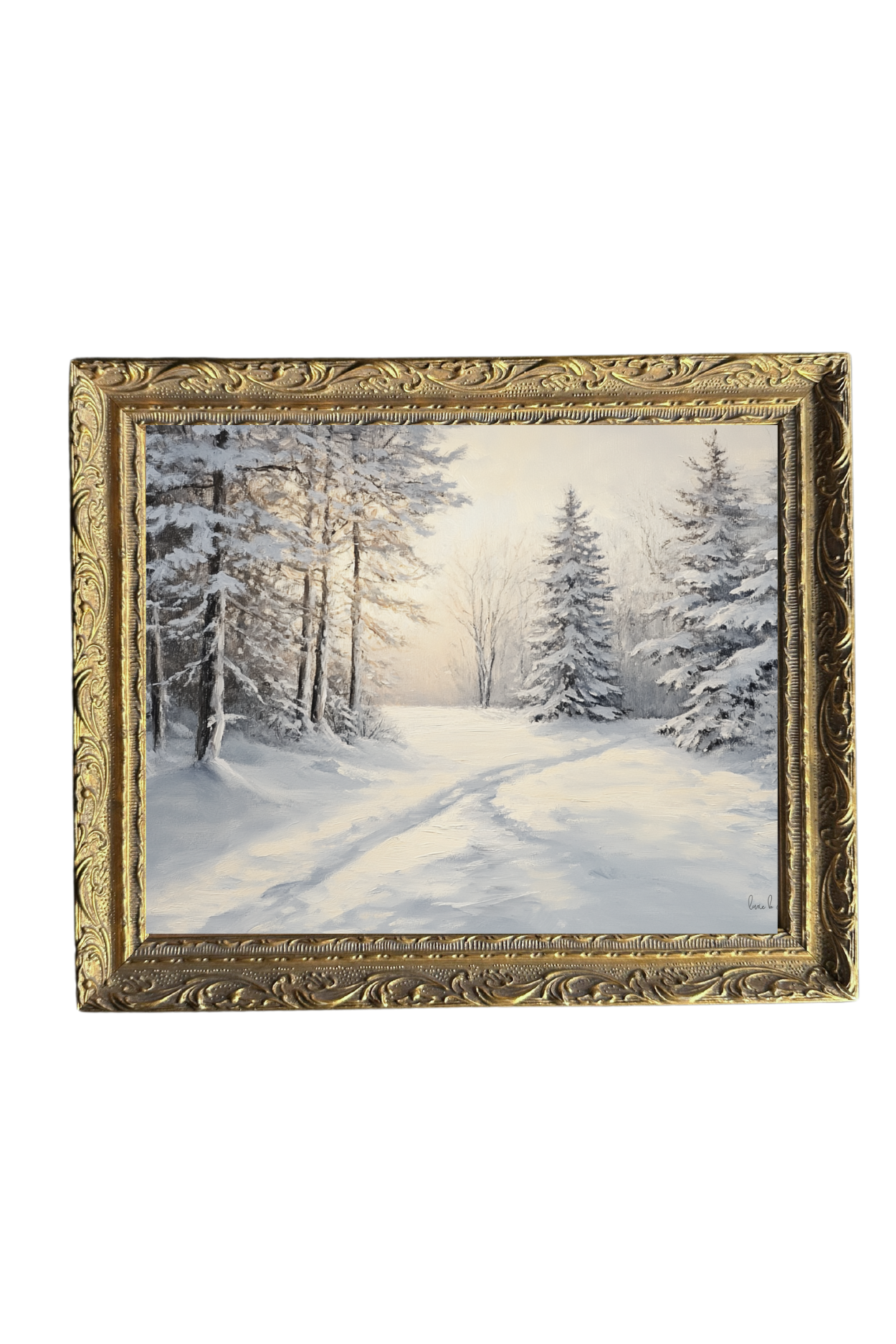 Frozen Woodland | French Brass Gold Mould Framed Art | By Luxe B Co.