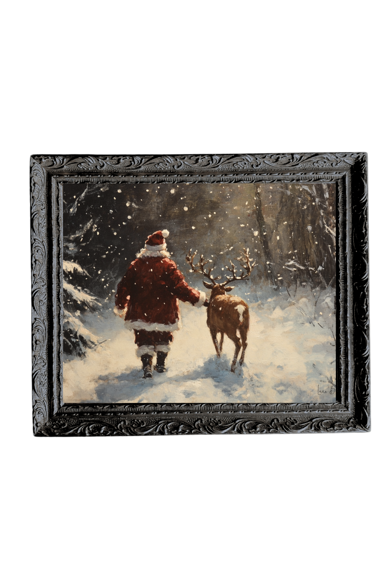 Wandering Saint Nicholas | French Brass Gold Mould Framed Art | By Luxe B Co.