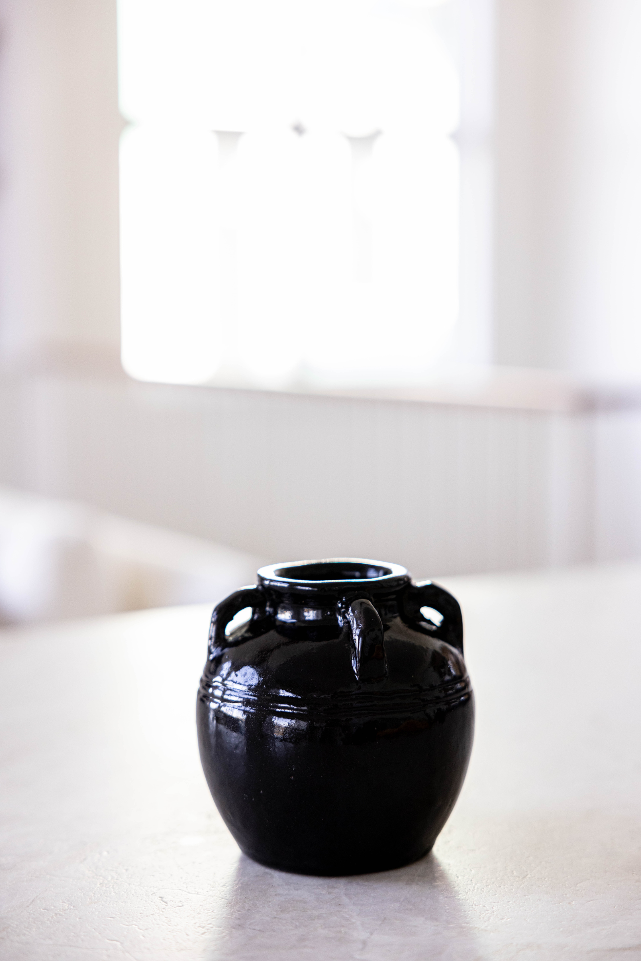 Mercier Glazed Black Vase Small | By Luxe B Co.