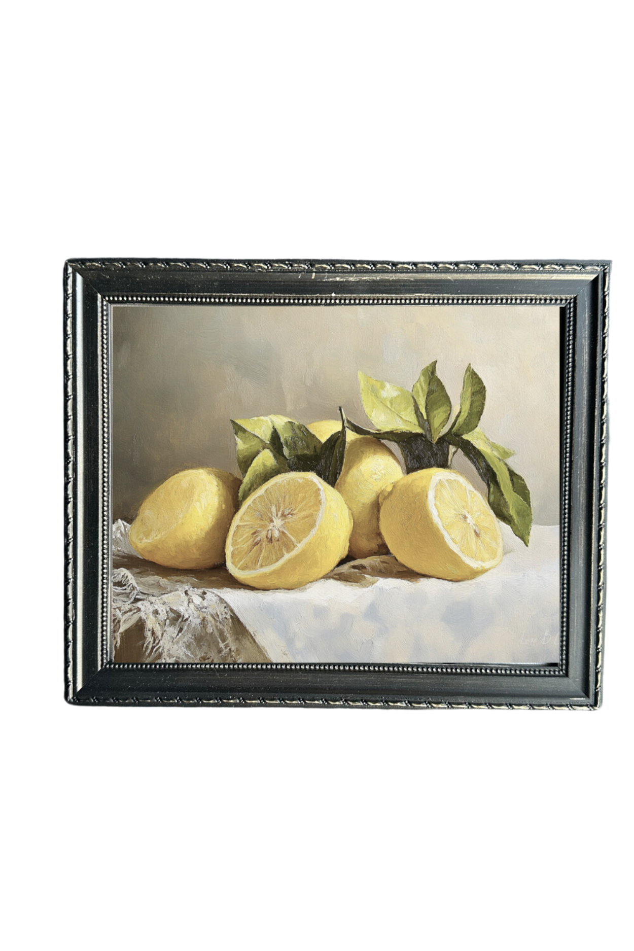 Muted Lemon Citrus | French Country Black Framed Art | By Luxe B Co.