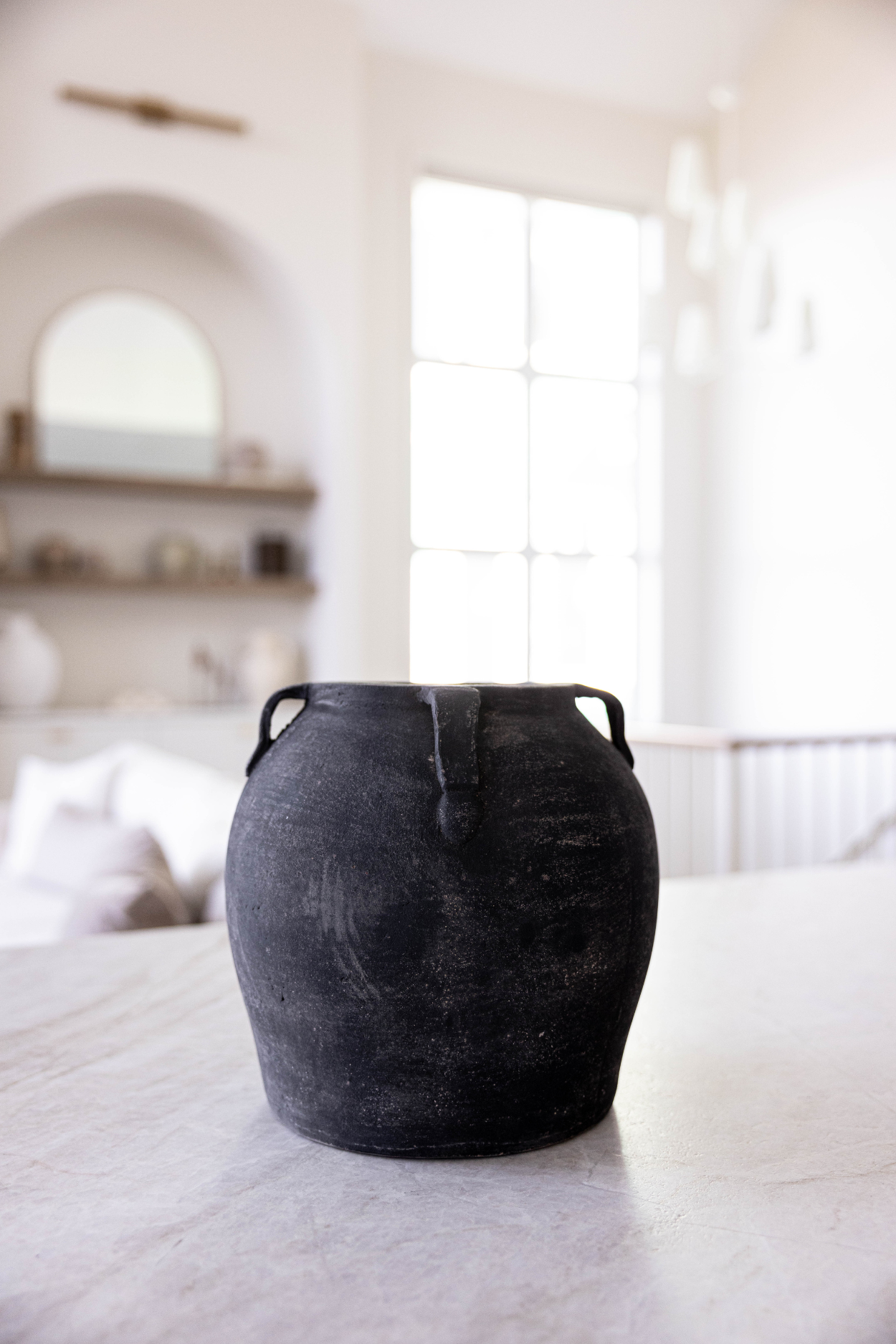 Noir Black Wash Pot With Handles | By Luxe B Co.