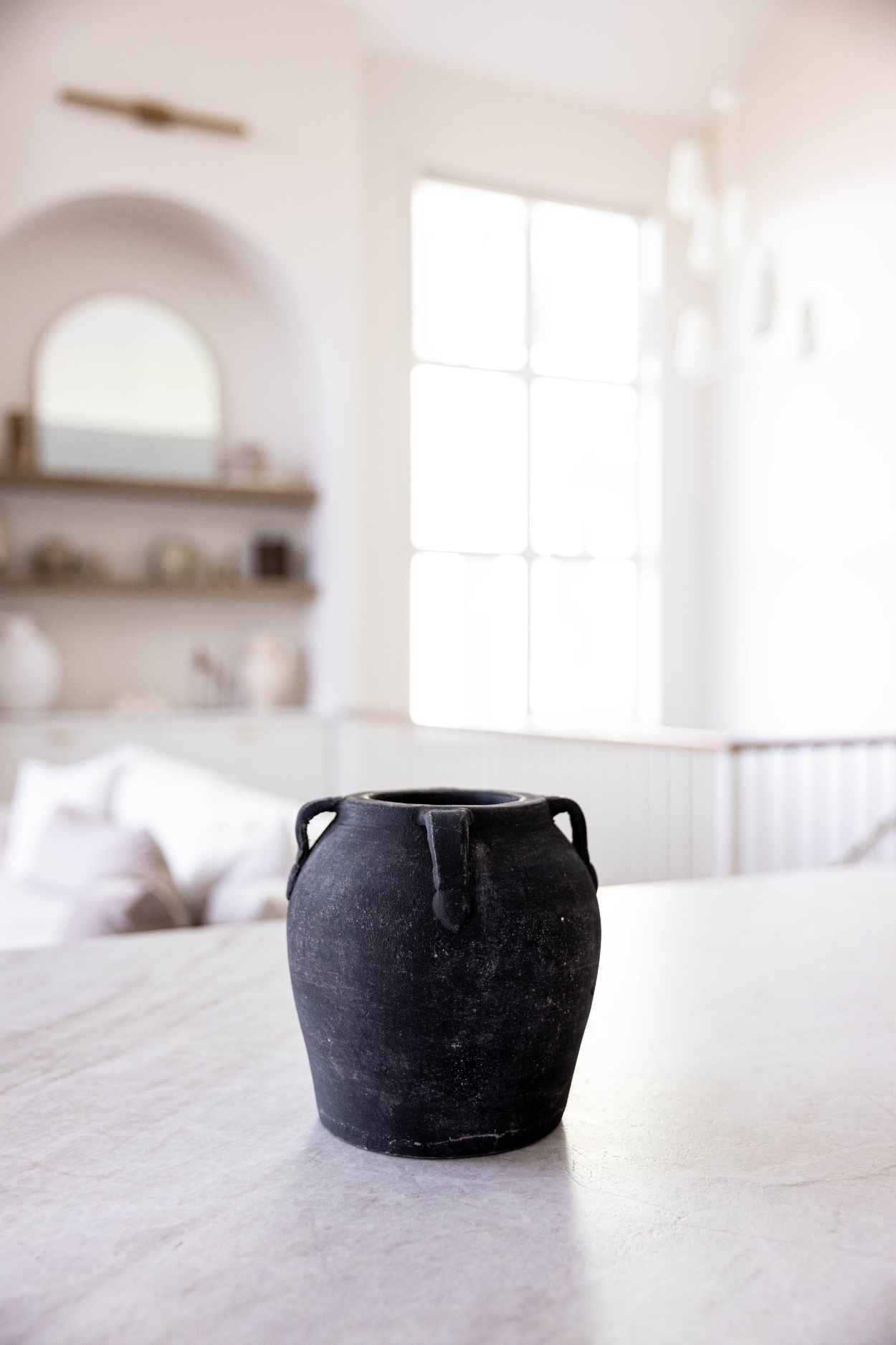 Noir Black Wash Pot With Handles | By Luxe B Co.