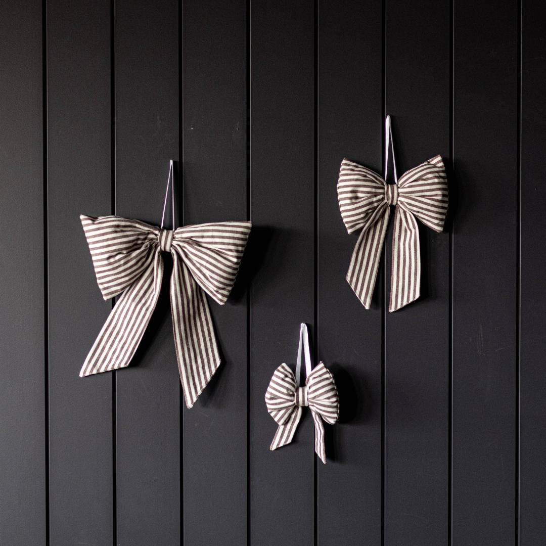 Striped Brown Fabric Bows